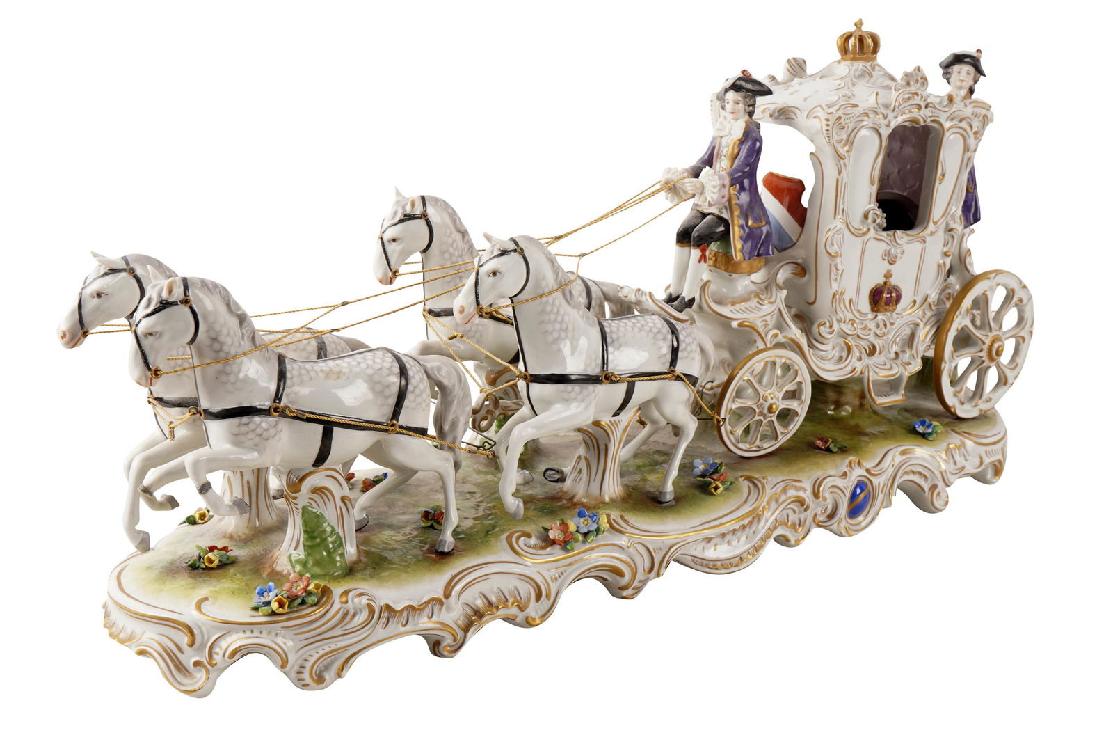 GERMAN PORCELAIN CARRIAGE GROUP (1 of 14)
