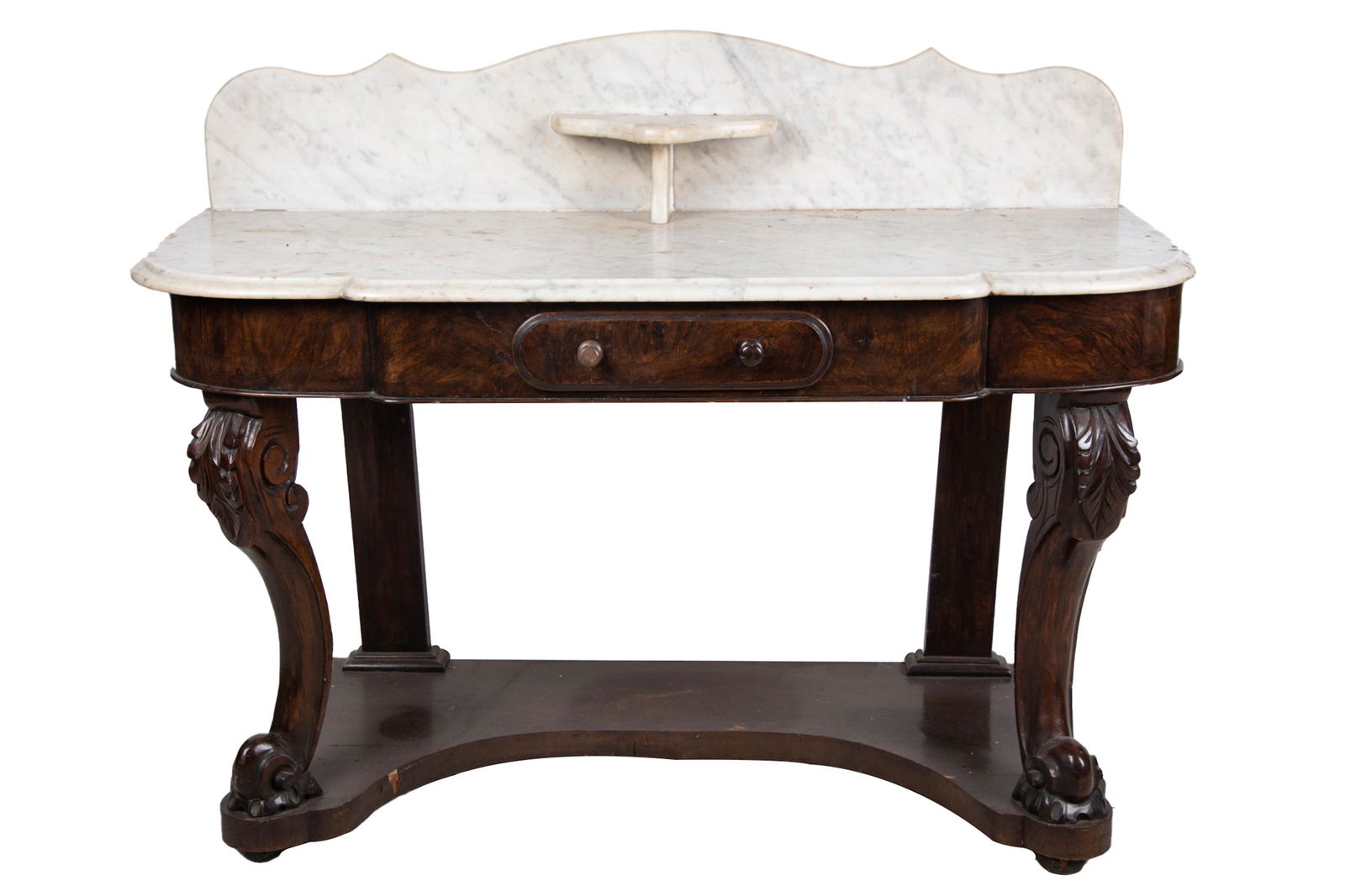 VICTORIAN MAHOGANY AND MARBLE DRY SINK (1 of 10)