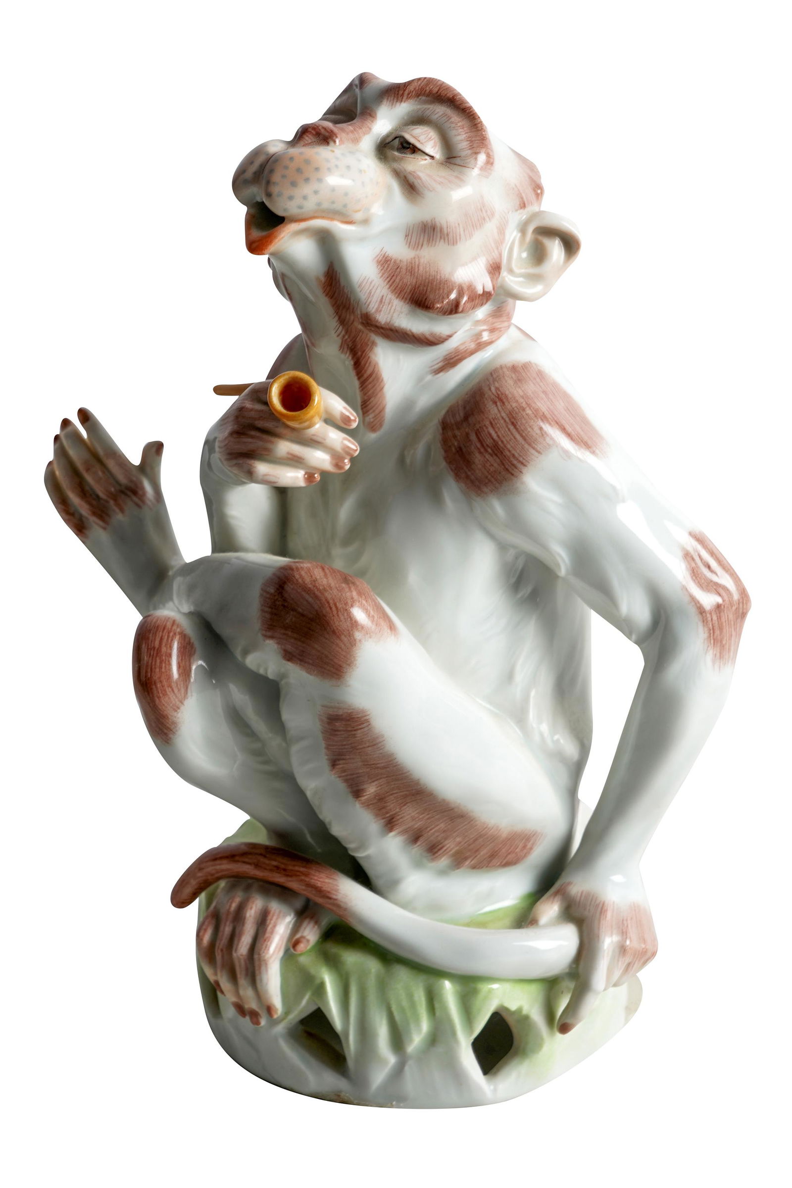 DRESDEN PORCELAIN SMOKING MONKEY (1 of 9)