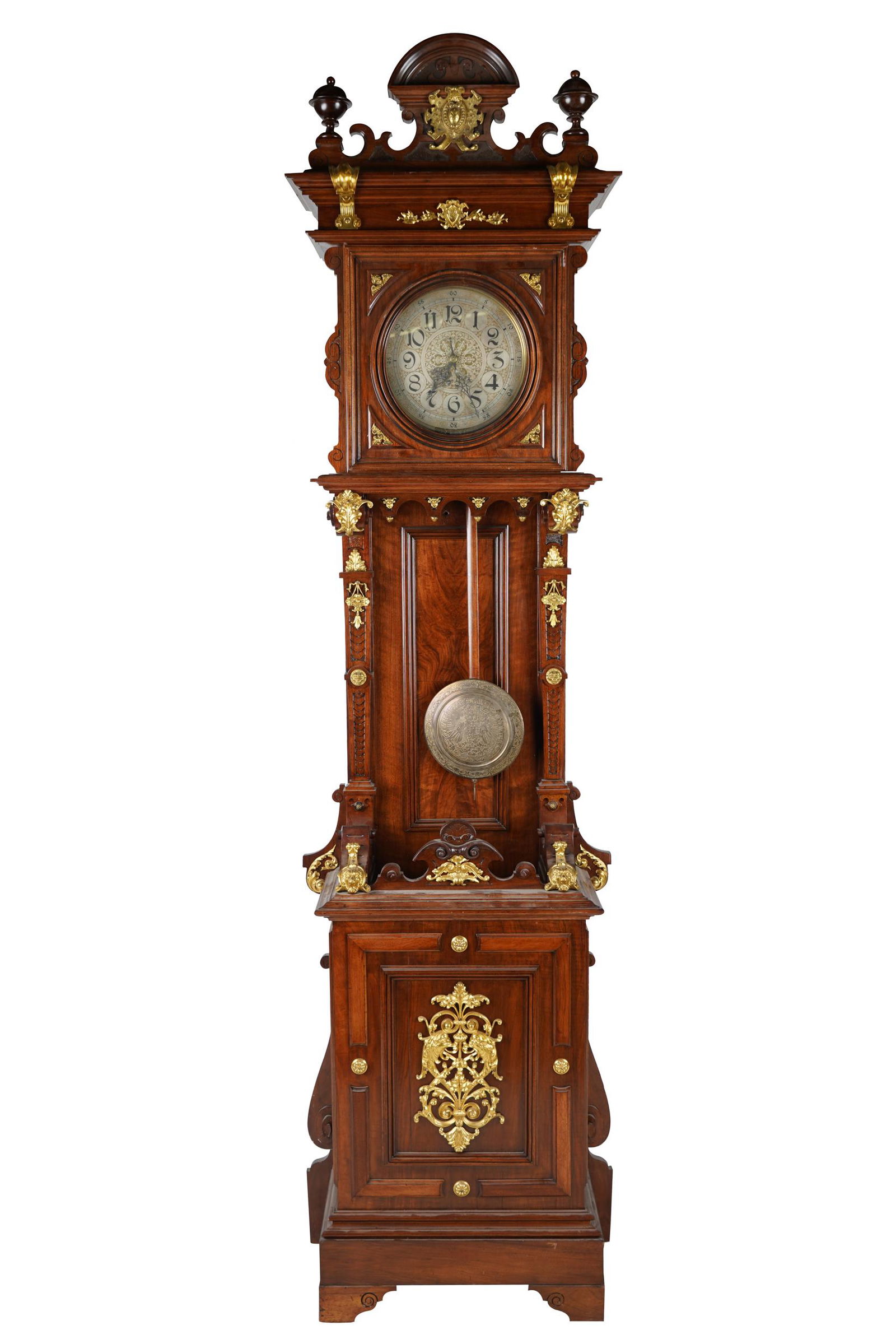ORMOLU MOUNTED MAHOGANY TALL CASE CLOCK (1 of 16)