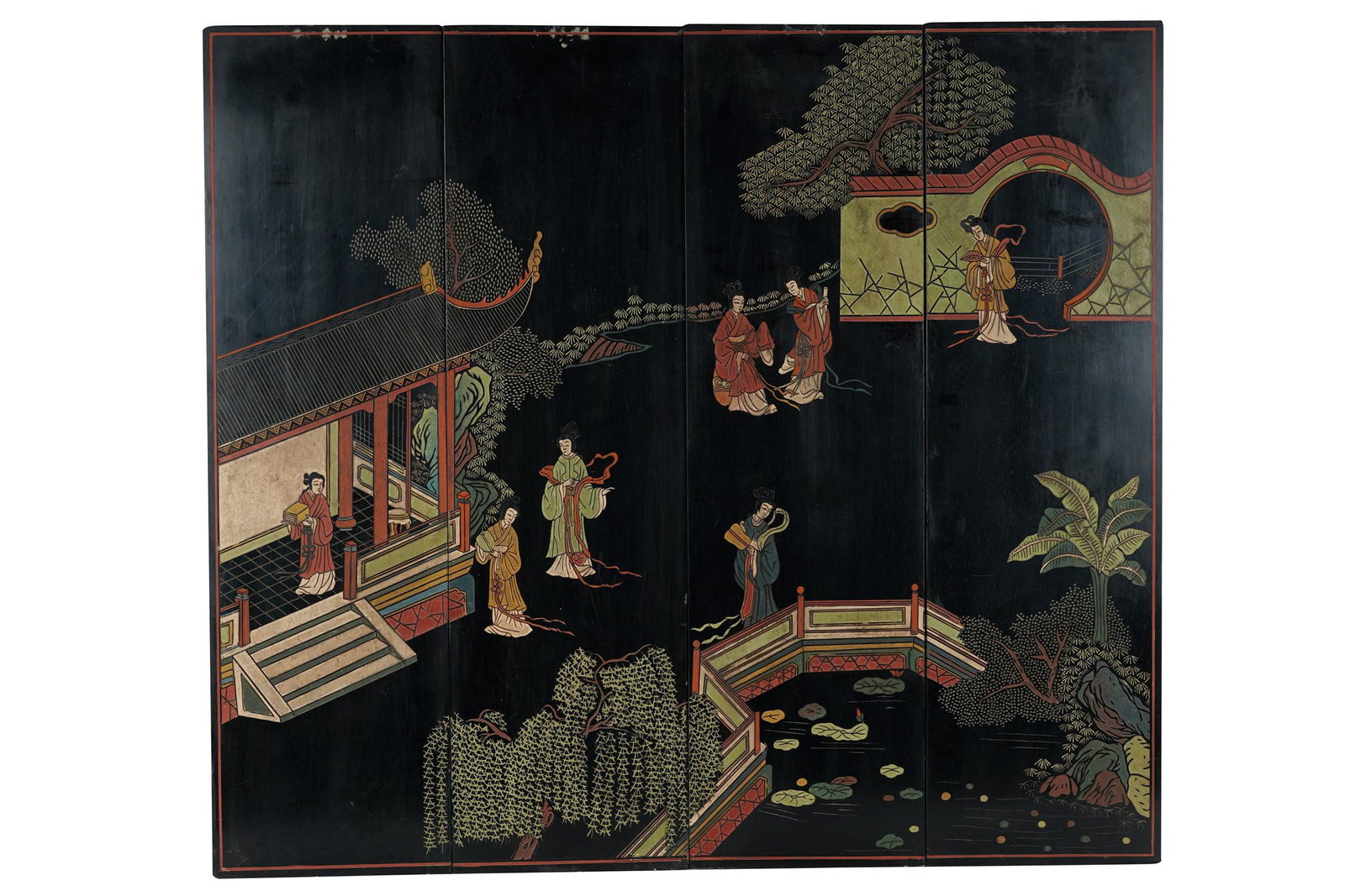 FOUR CHINESE COROMANDEL PANELS (1 of 9)