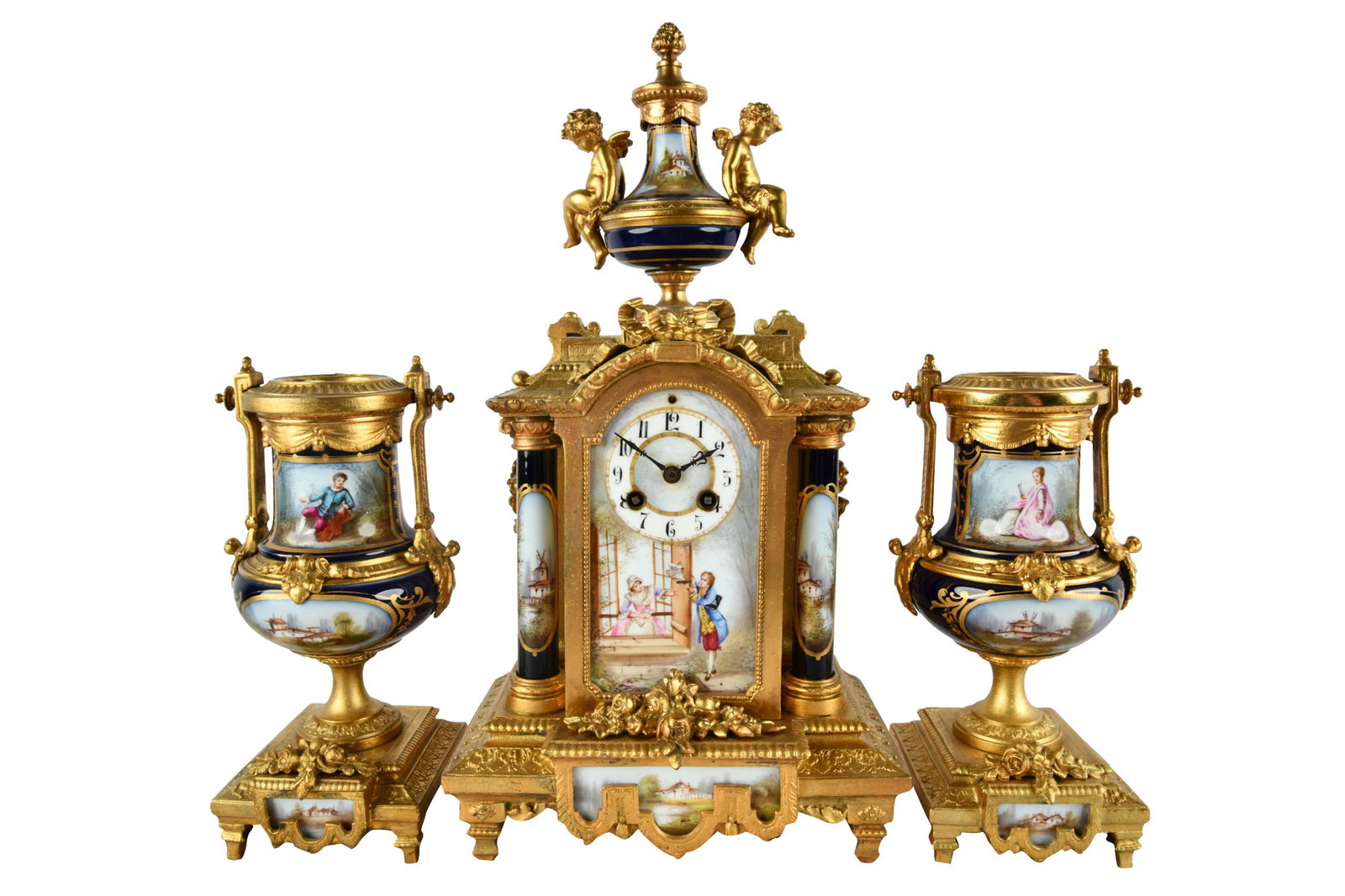 FRENCH THREE PIECE CLOCK SET (1 of 11)