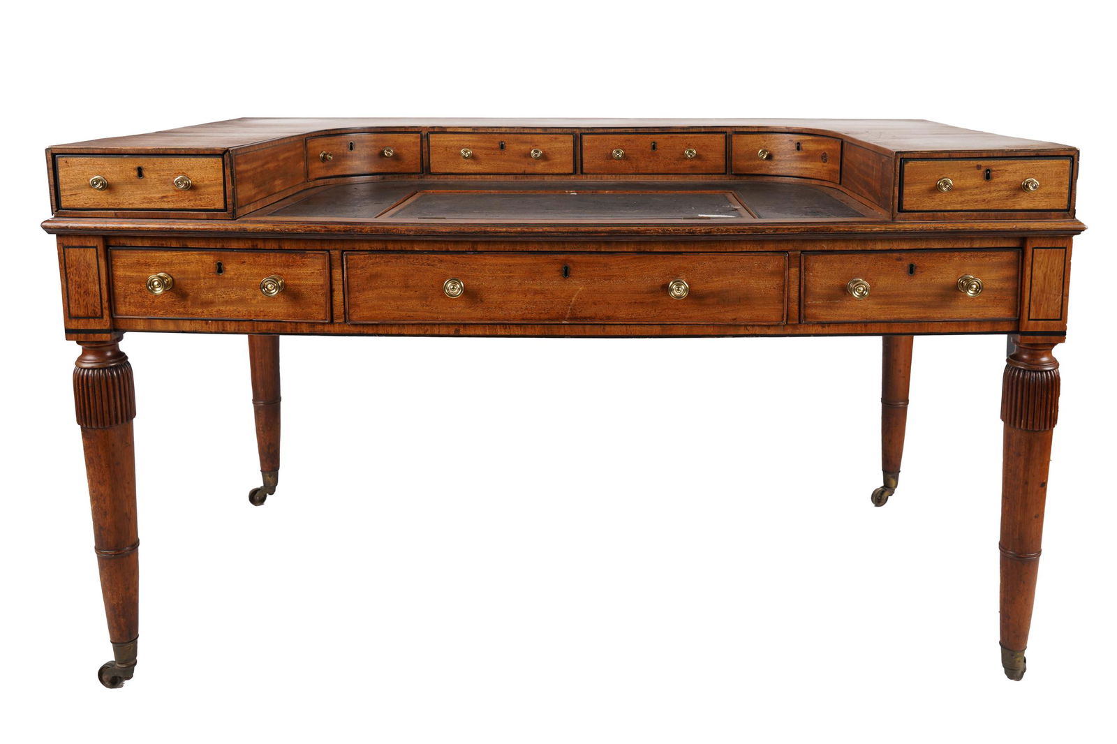 EDWARDIAN MAHOGANY WRITING TABLE (1 of 9)