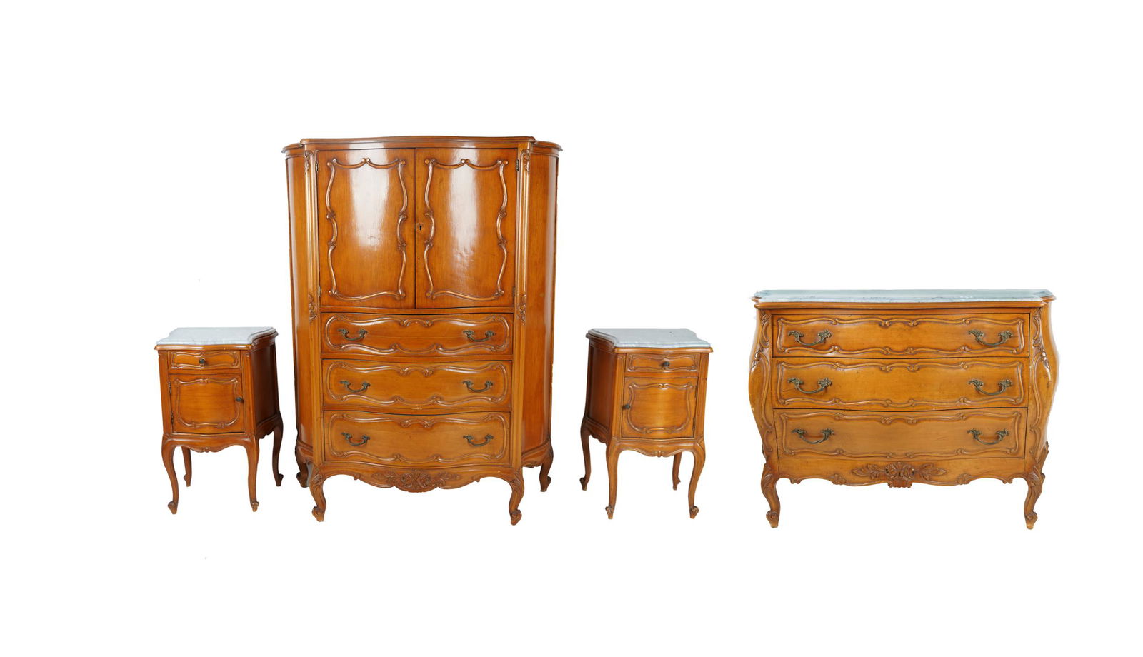 FRENCH PROVINCIAL STYLE FOUR PIECE BEDRROM SET (1 of 13)