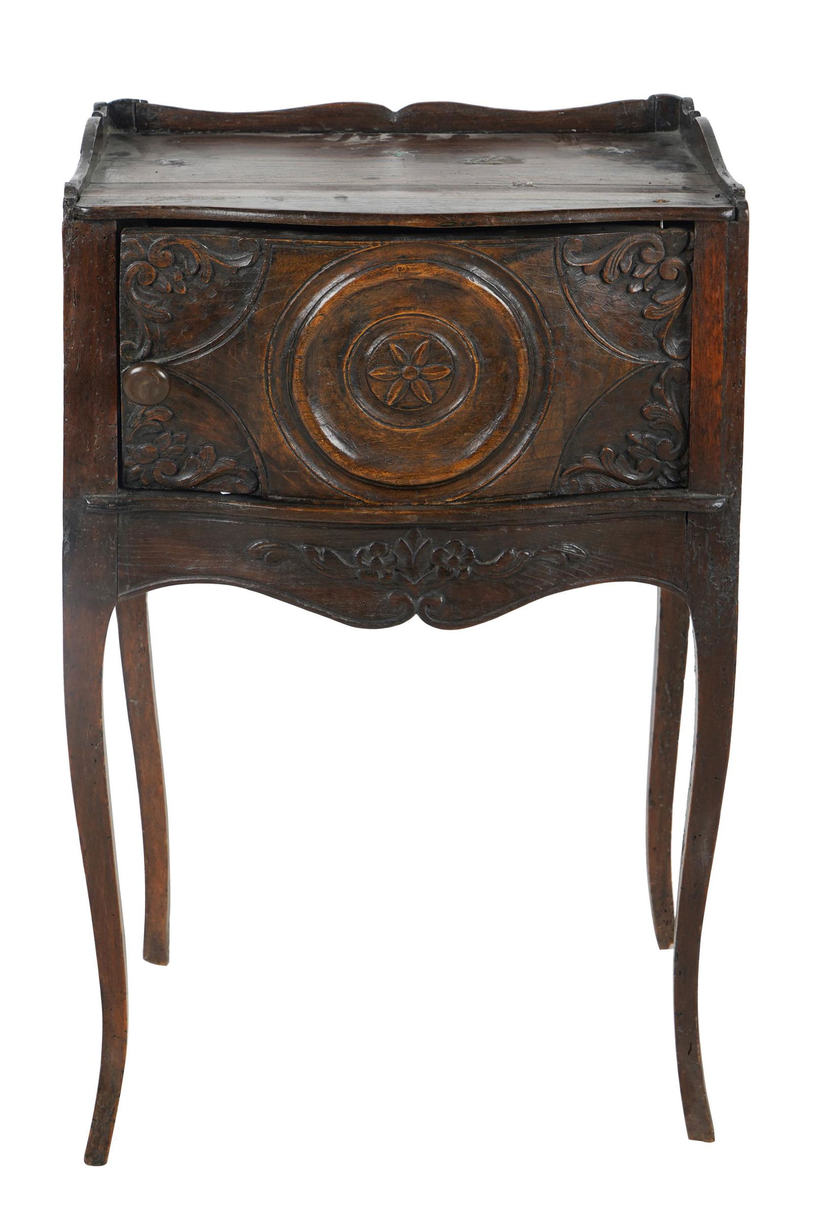 LOUIS XV STYLE CARVED OAK END TABLE (1 of 6)