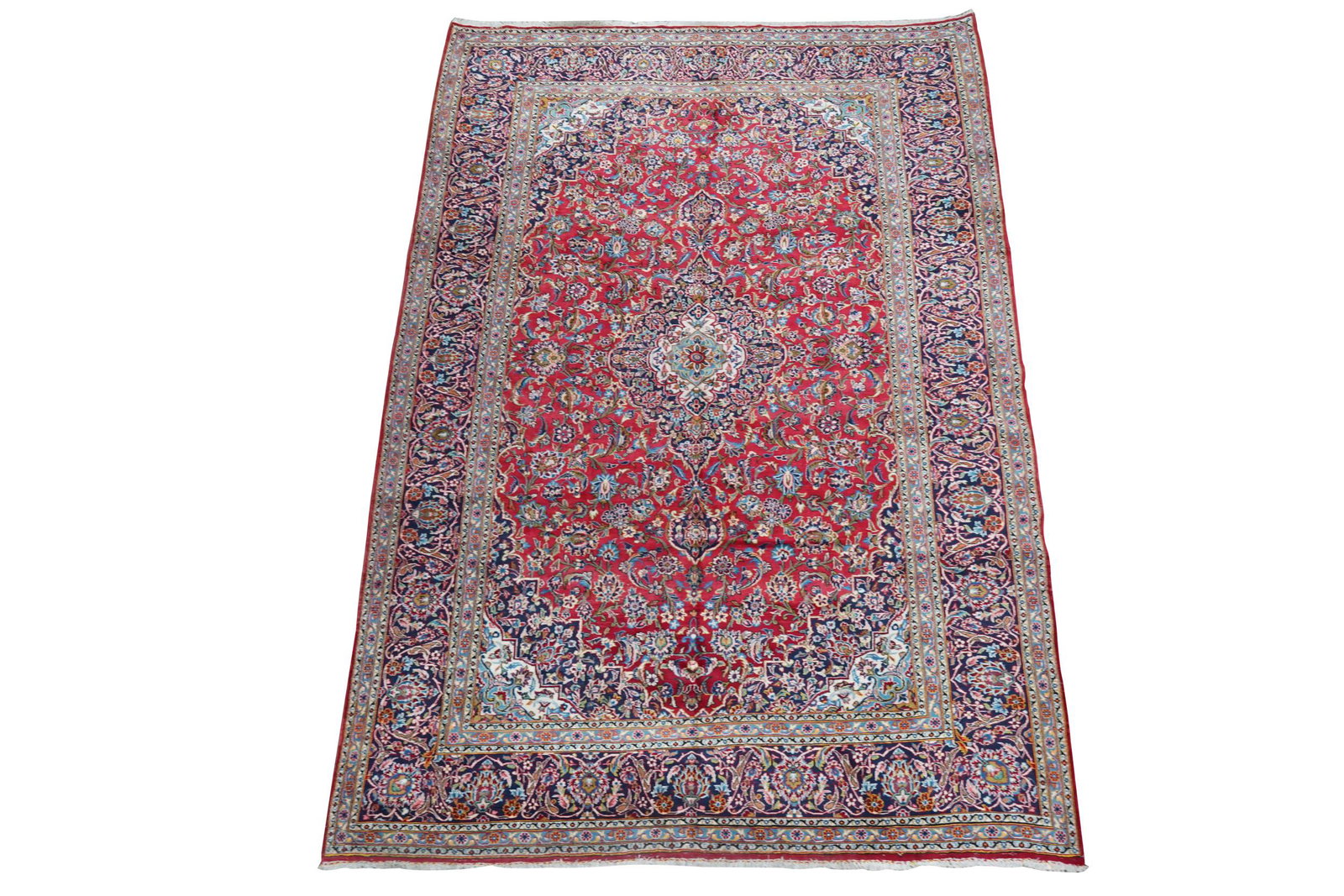 PERSIAN AREA RUG: medallion design Condition: with areas of wear 9'6" x 13'7"