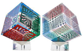 VICTOR VASARELY (1906 - 1997): TWO ACRYLIC CUBE (1 of 9)