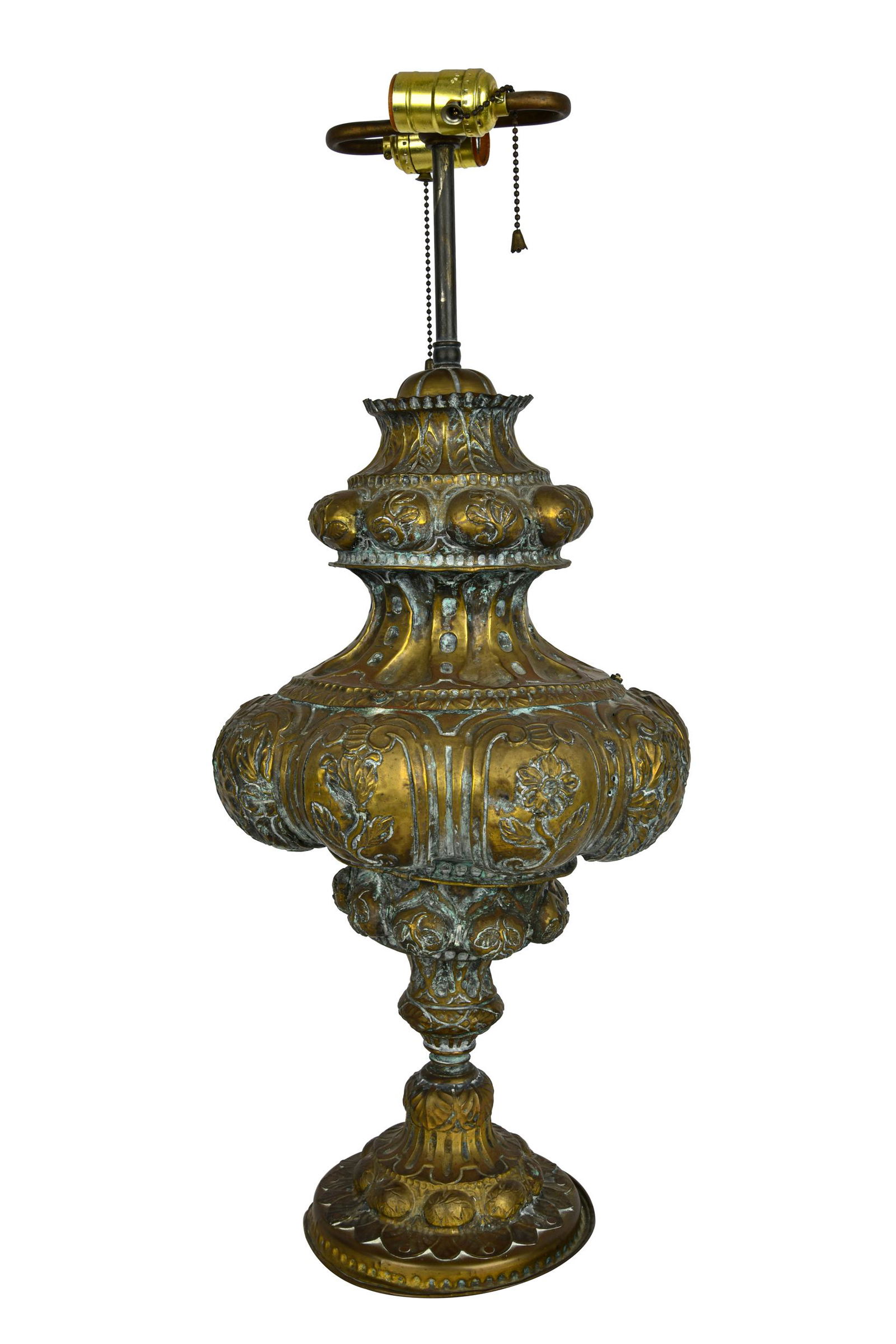 SPANISH HAMMERED METAL TABLE LAMP (1 of 9)