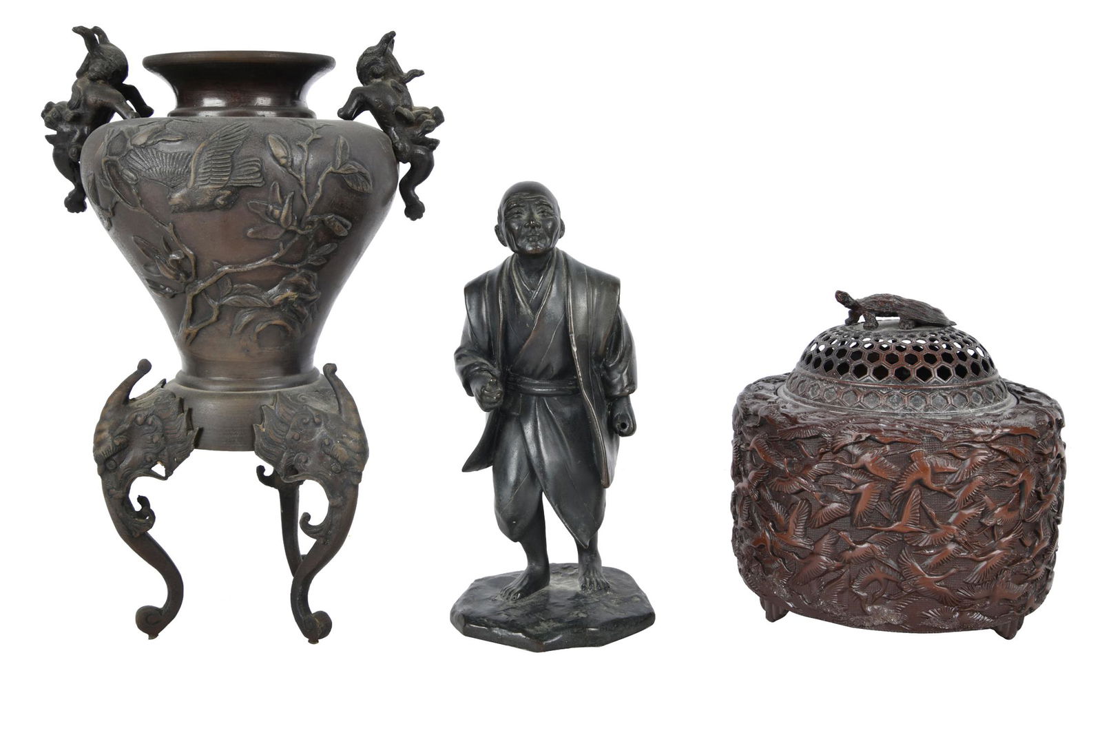 THREE PIECES OF ASIAN METALWARE (1 of 12)