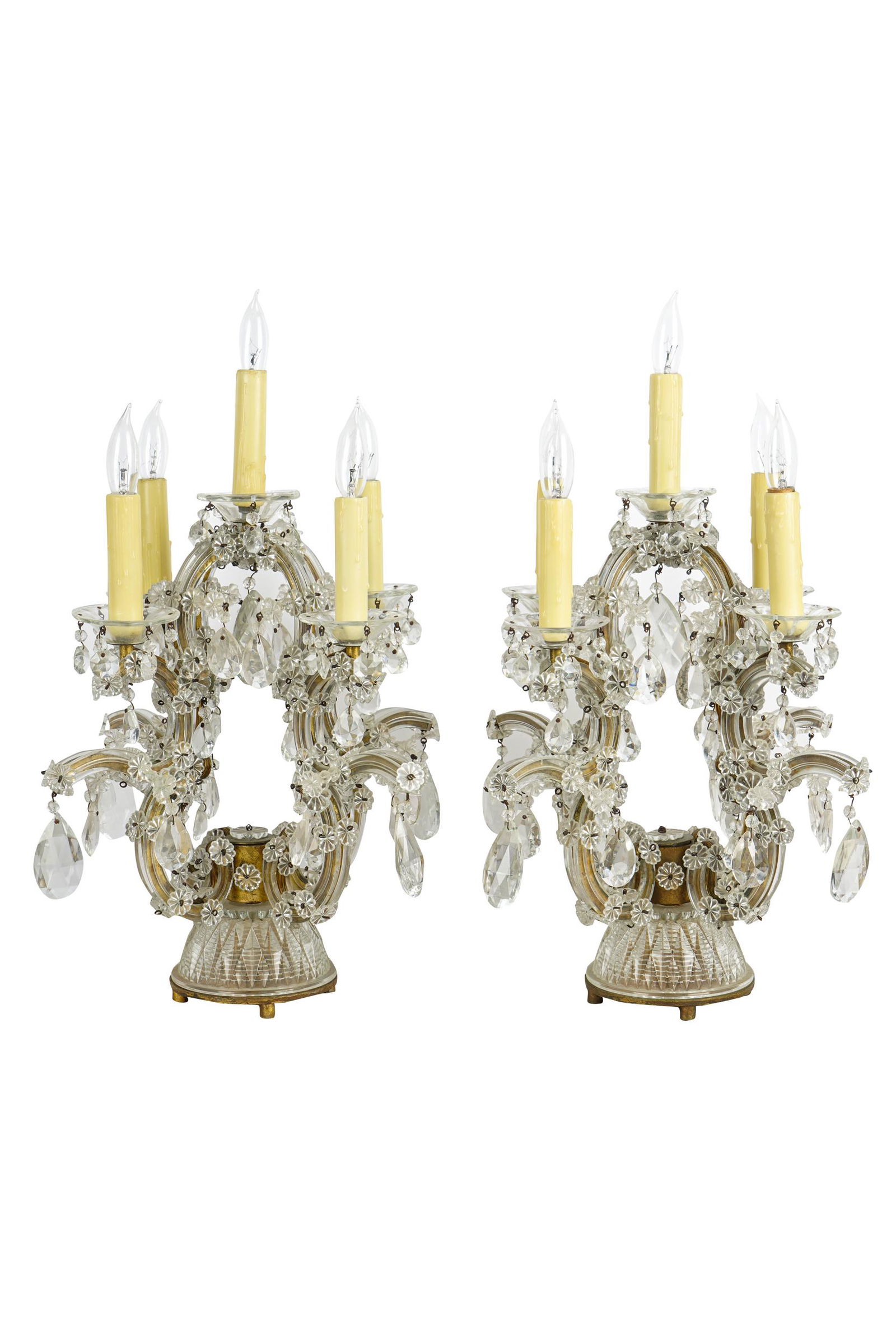 PAIR OF CRYSTAL GIRANDOLES (1 of 10)