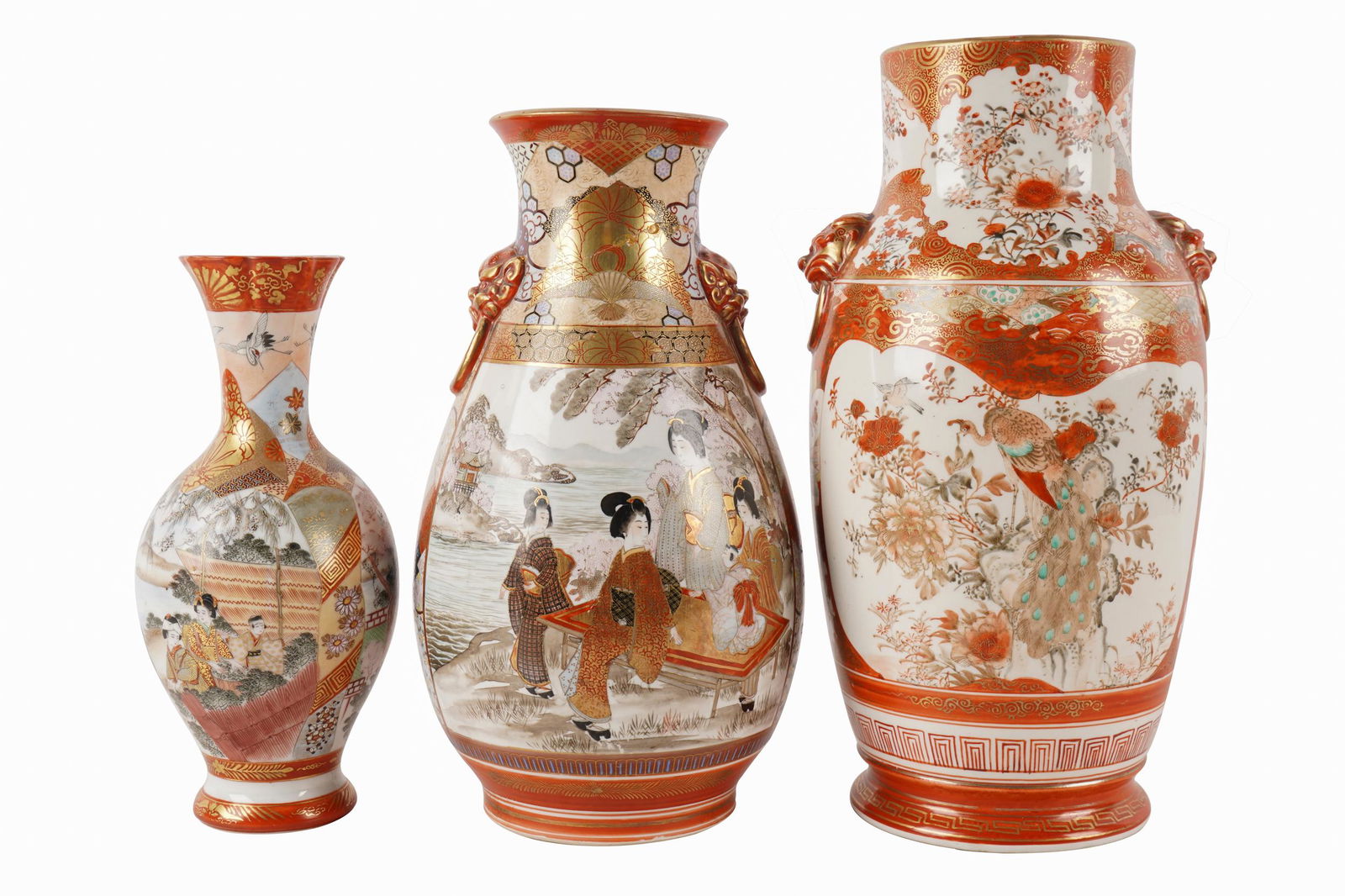 THREE JAPANESE KUTANI VASES (1 of 13)