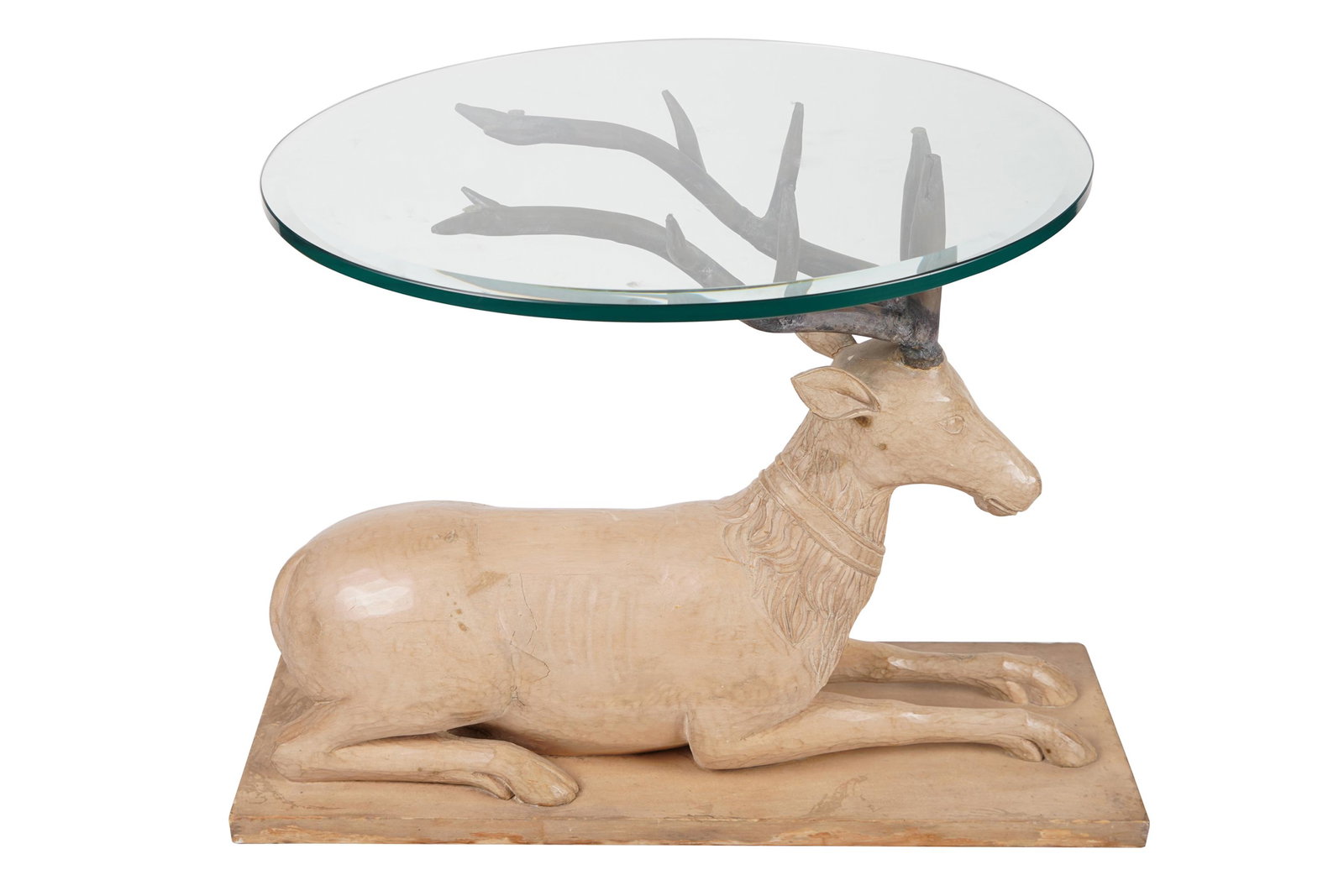 BOB HOPE OWNED WOOD & GLASS STAG-FORM OCCASIONAL TABLE (1 of 12)