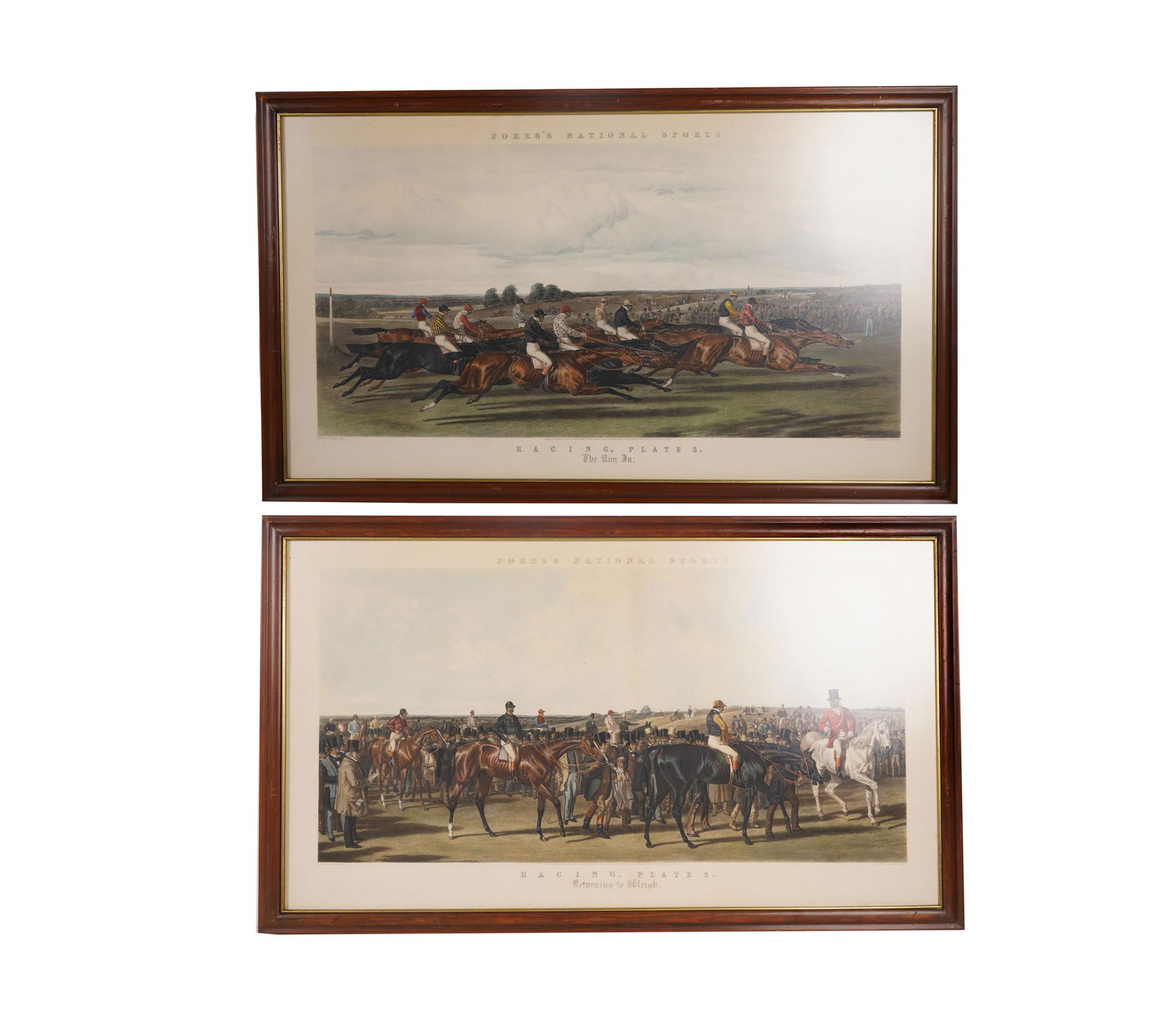 TWO COLORED ENGRAVINGS: "FORES'S NATIONAL SPORTS" (1 of 9)