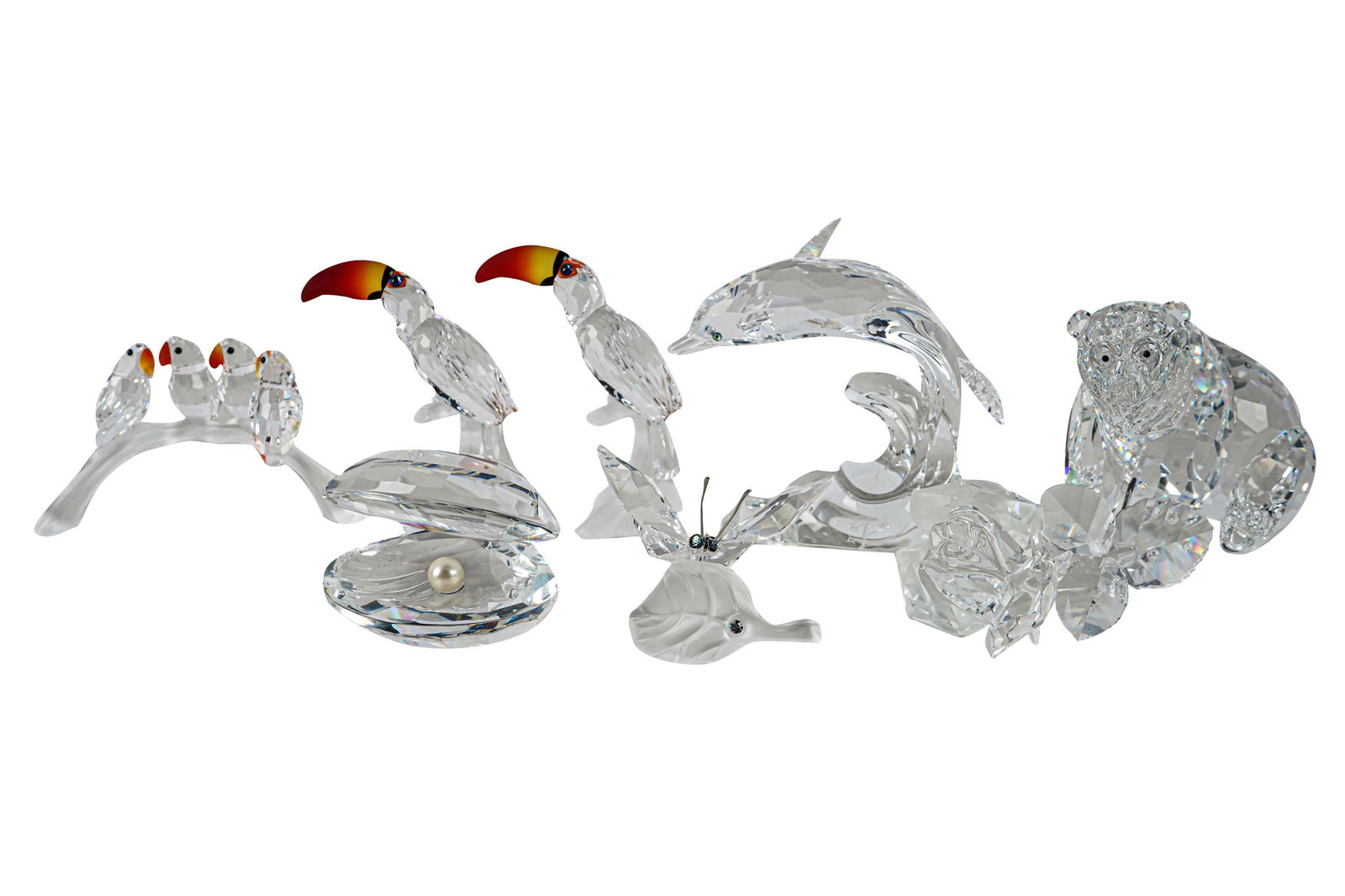 EIGHT SWAROVSKI SILVER CRYSTAL FIGURES (1 of 10)