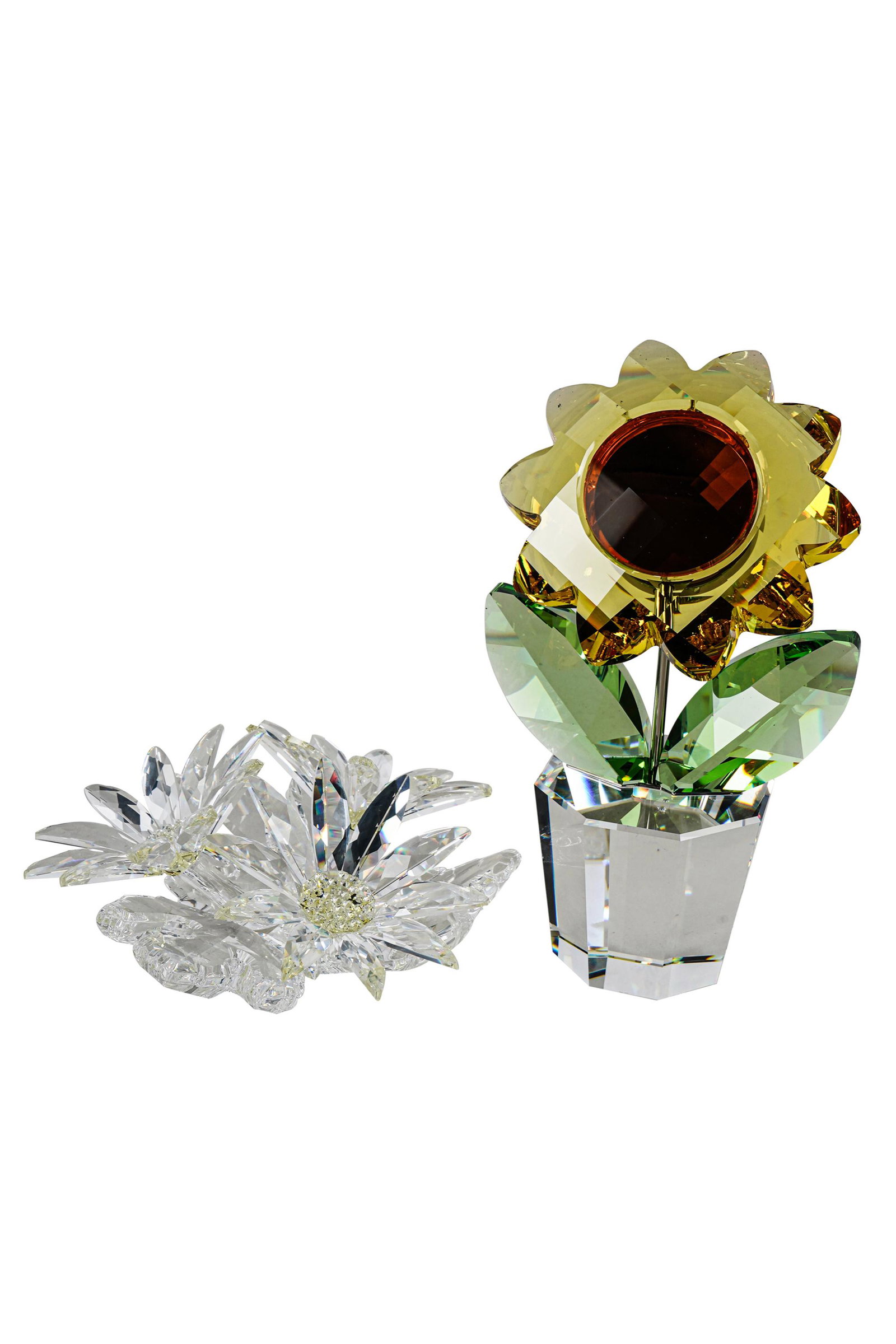 TWO LARGE SWAROVSKI FLOWER FIGURES (1 of 9)