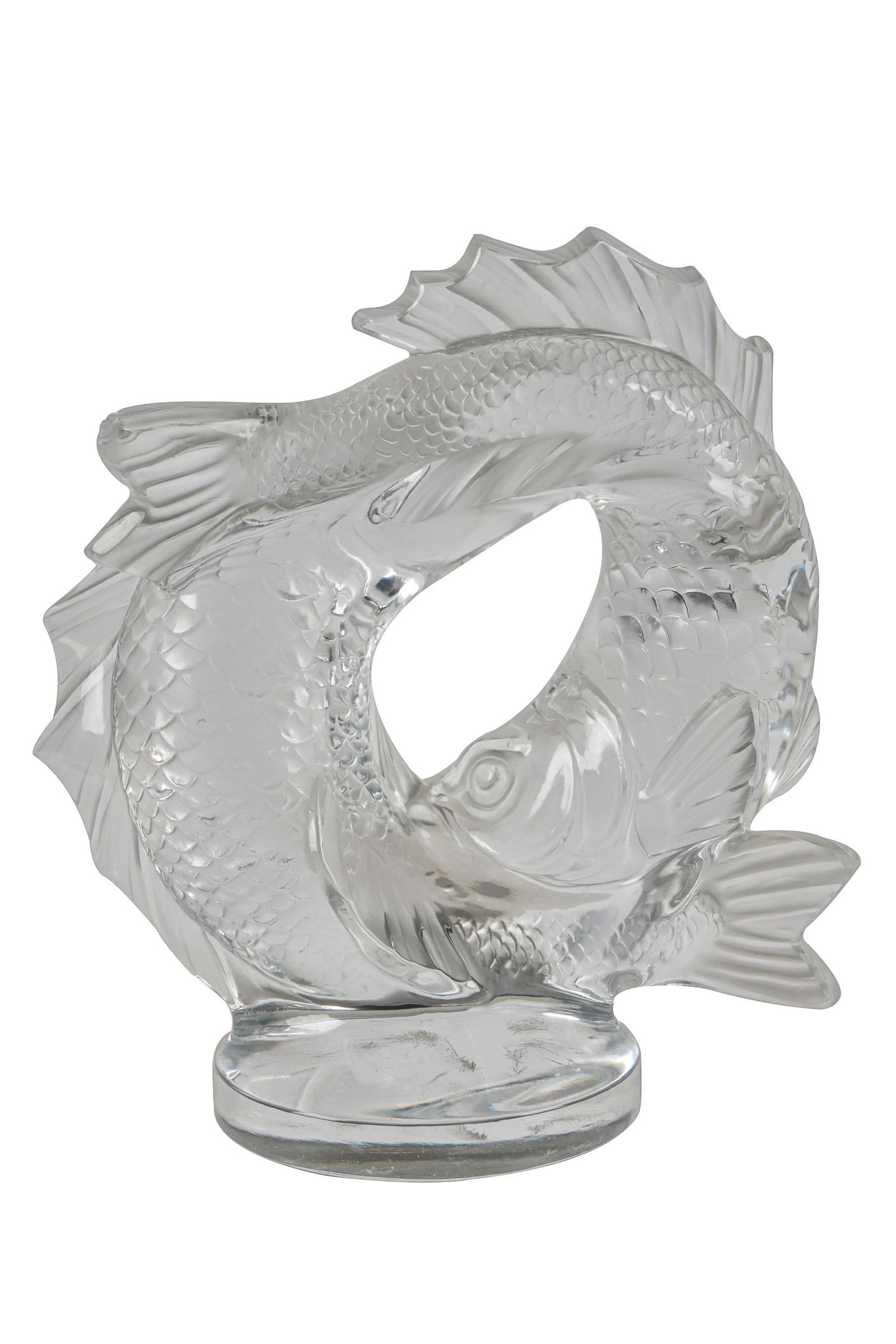 LALIQUE MOLDED GLASS FISH GROUP (1 of 8)