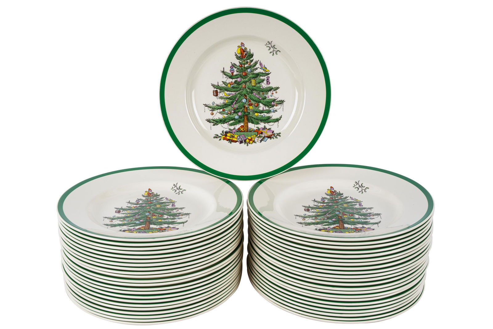 LOT OF CHRISTMAS SPODE DINNER PLATES (1 of 6)