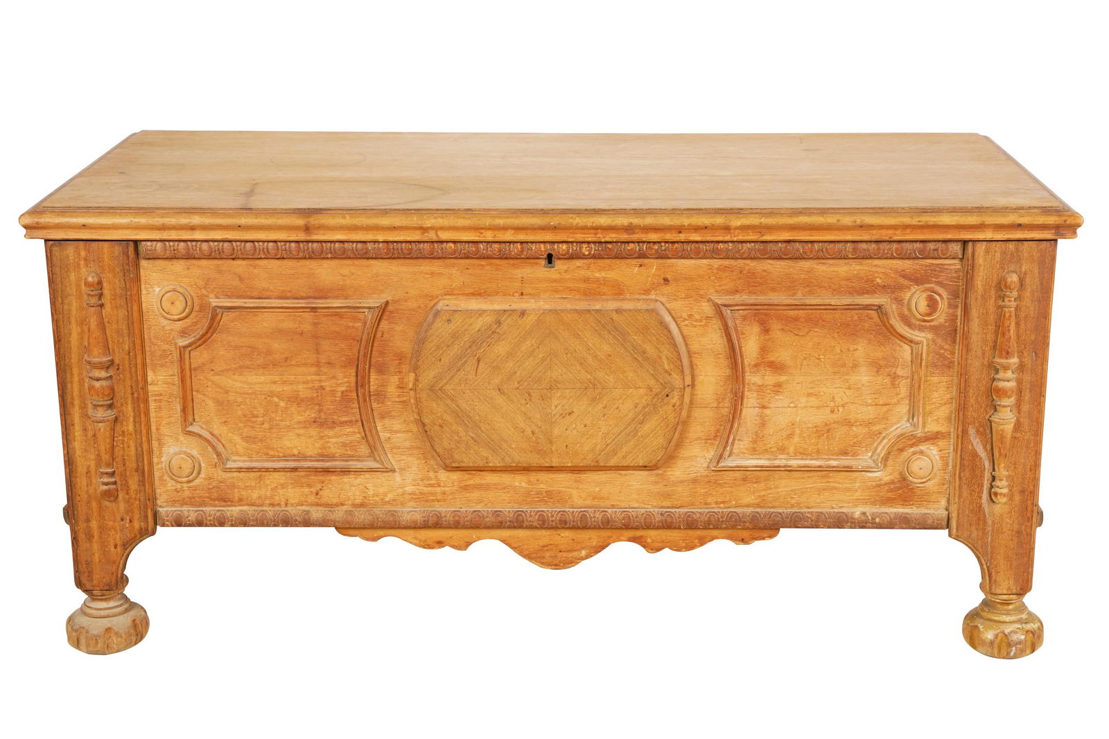 CARVED FRUITWOOD BLANKET CHEST (1 of 11)