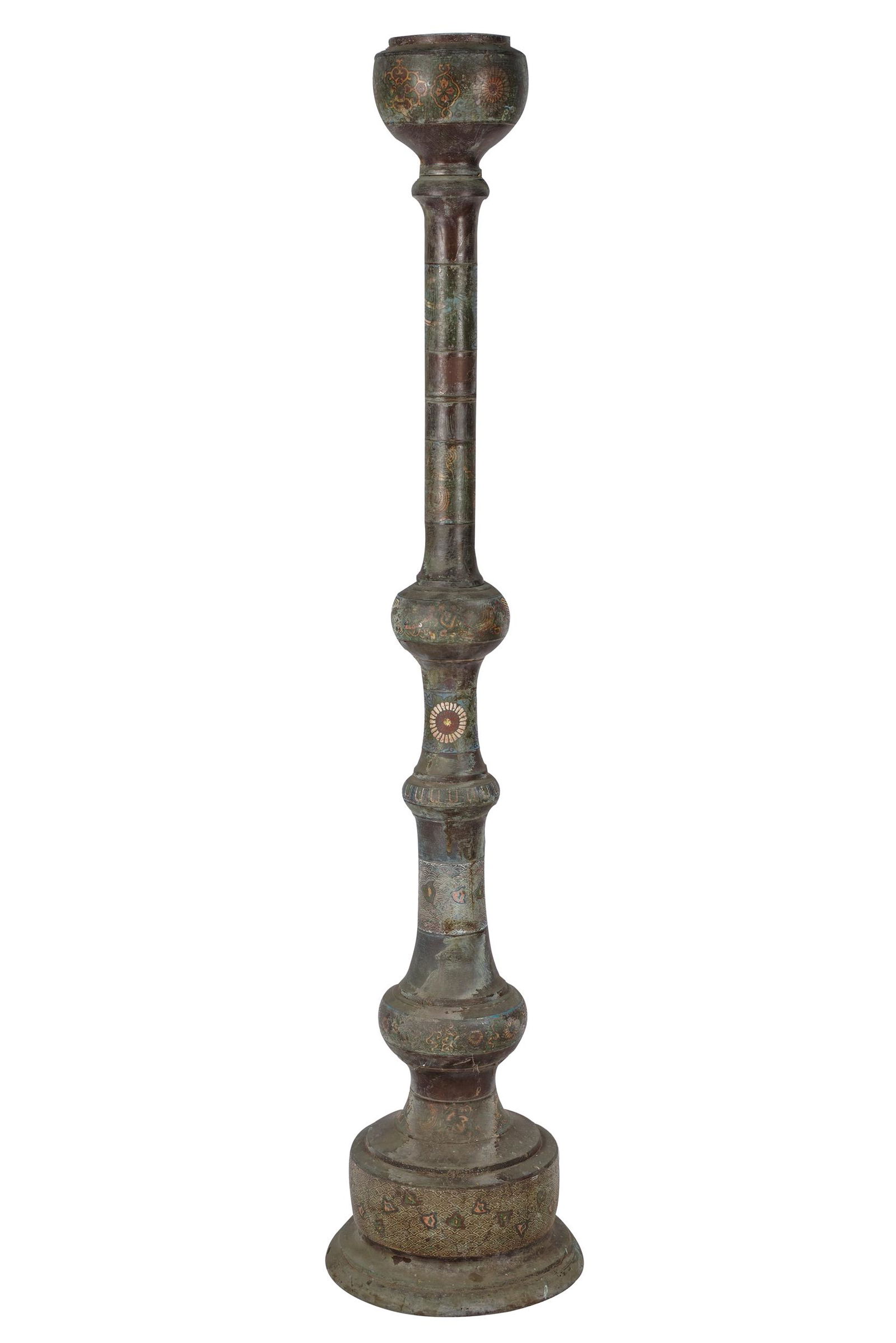 JAPANESE CLOISONNE & MIXED METAL TORCHIERE (1 of 7)