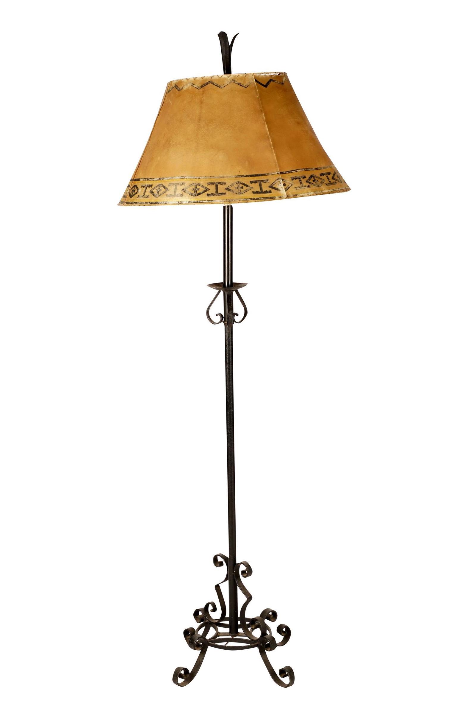SPANISH REVIVAL STYLE IRON FLOOR LAMP (1 of 9)