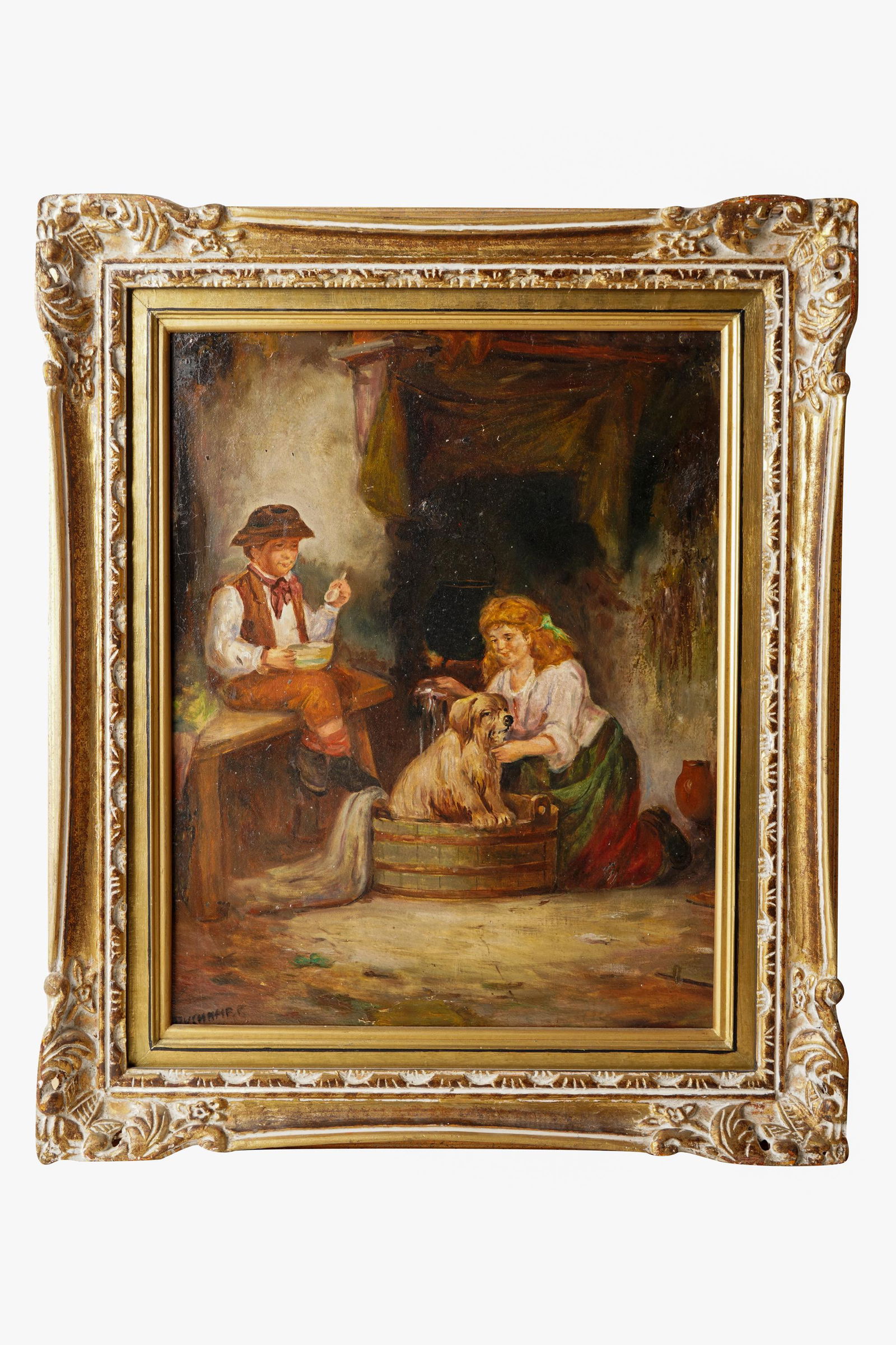 CONTINENTAL SCHOOL: INTERIOR WITH DOG & CHILDREN (1 of 7)