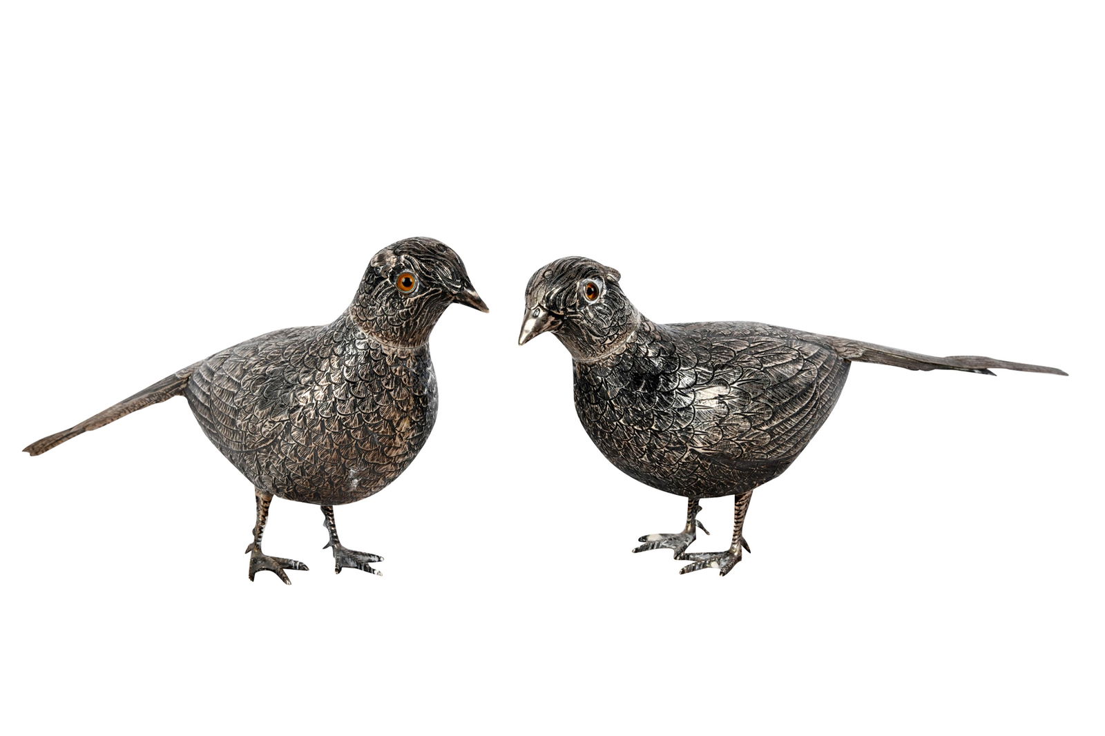 PAIR OF SILVER BIRD-FORM MUFFINEERS (1 of 6)