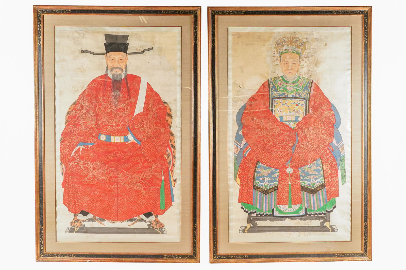 PAIR OF CHINESE ANCESTRAL PORTRAITS (1 of 9)