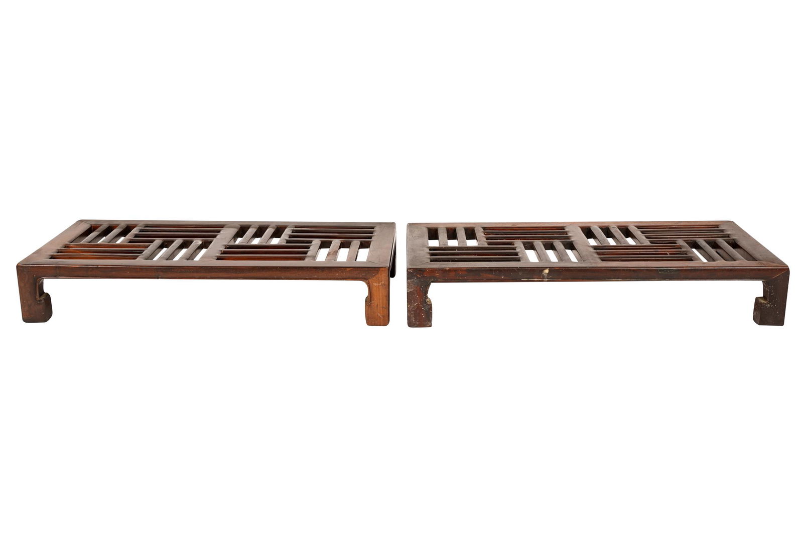 PAIR OF CHINESE CARVED HARDWOOD STANDS (1 of 10)