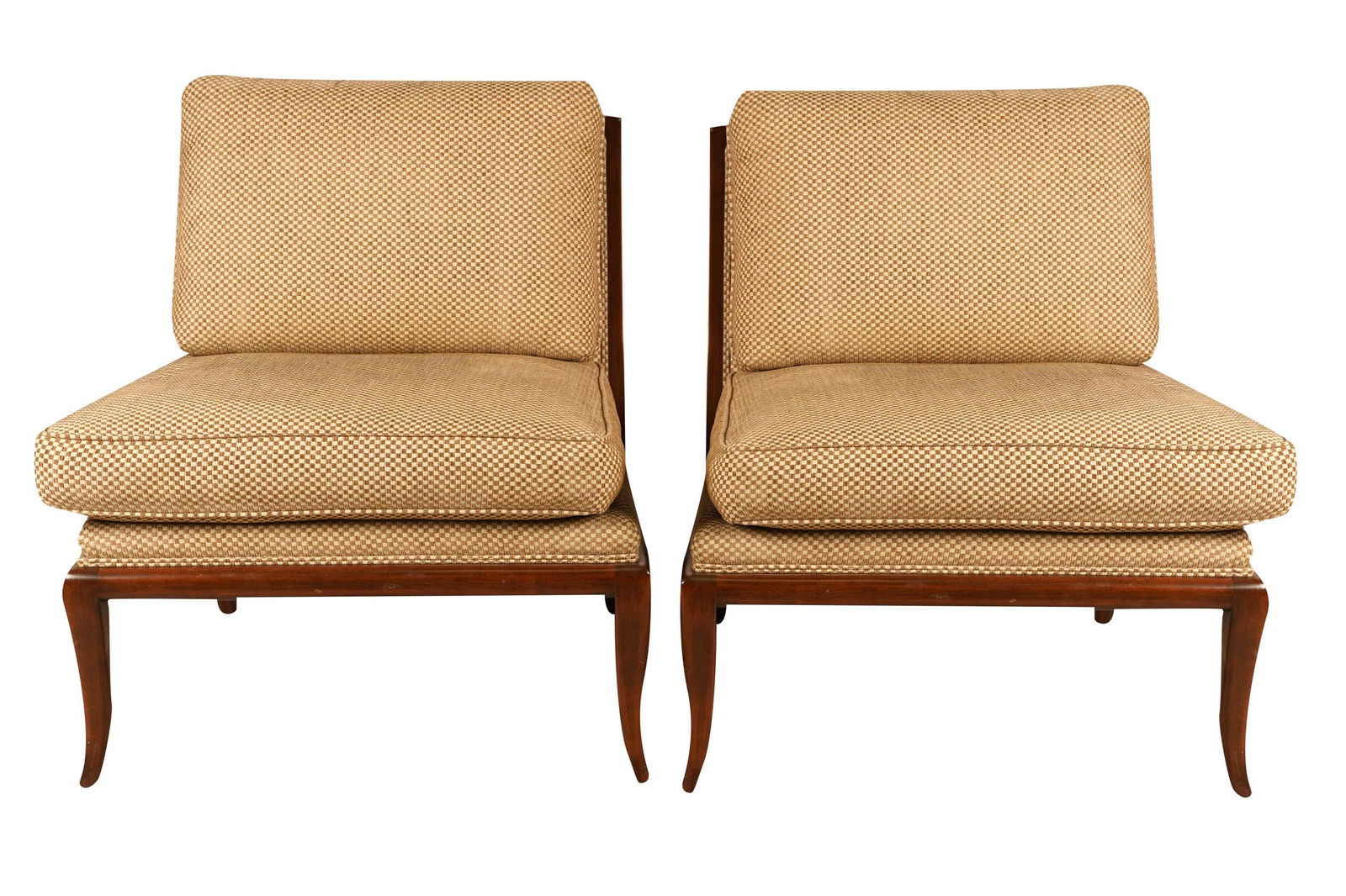 PAIR MID-CENTURY MODERN WALNUT LOUNGE CHAIRS (1 of 8)