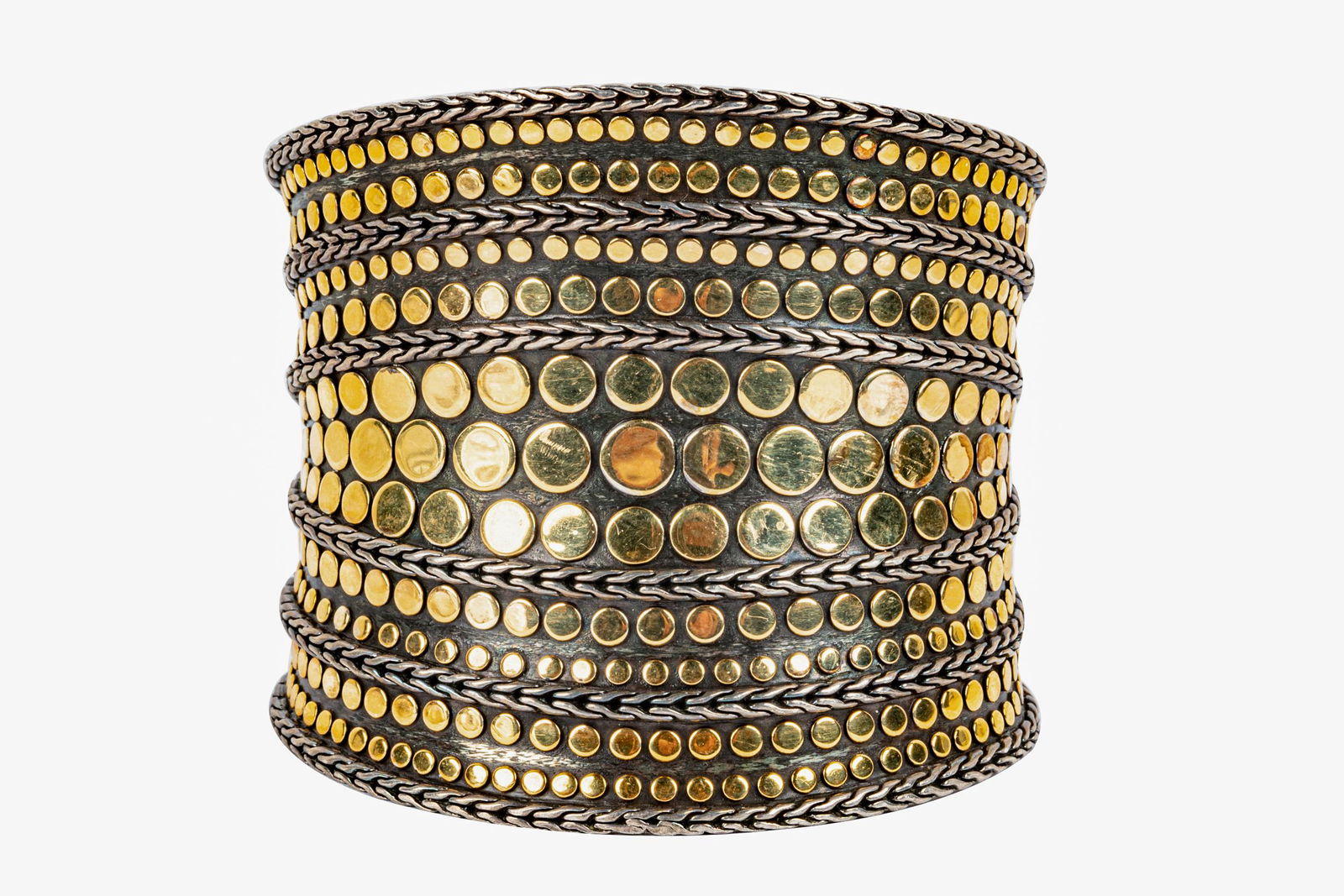 JOHN HARDY STERLING SILVER & 18 KARAT YELLOW GOLD CUFF (1 of 8)