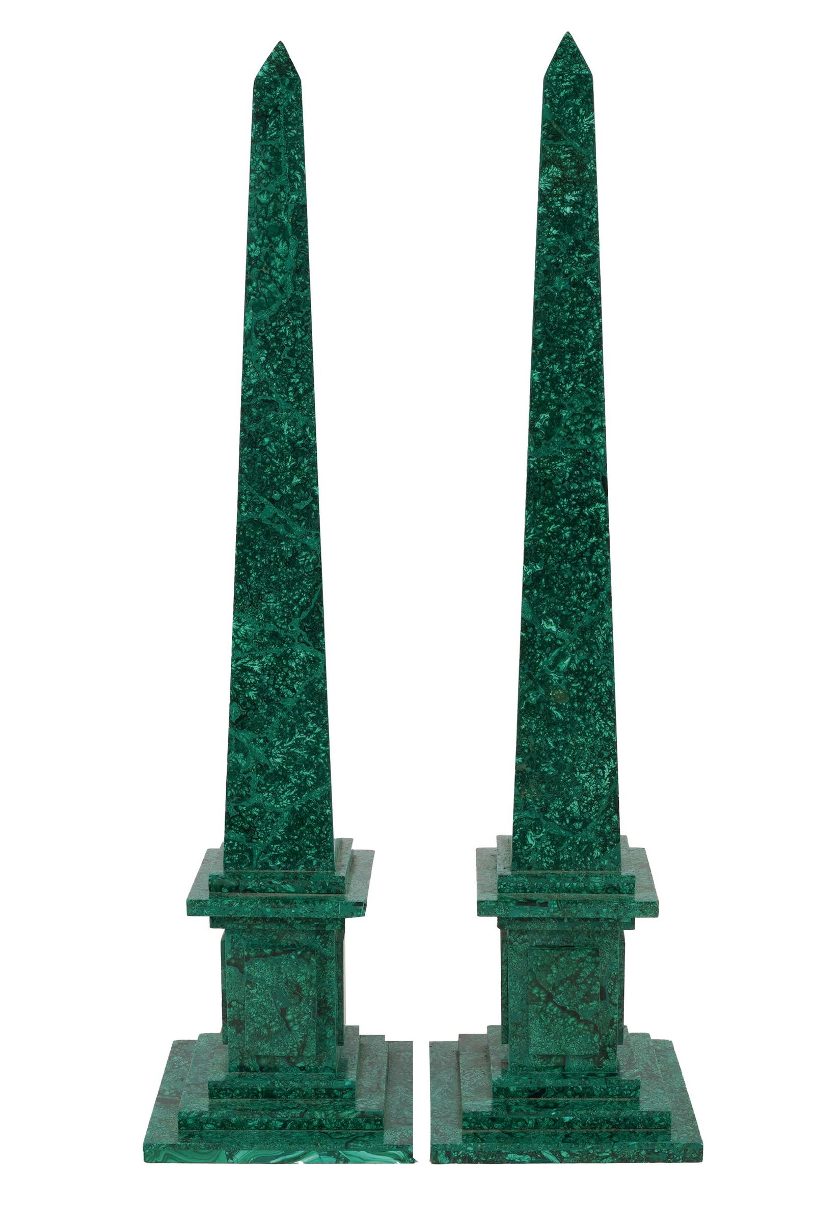 PAIR OF MALACHITE OBELISKS (1 of 7)