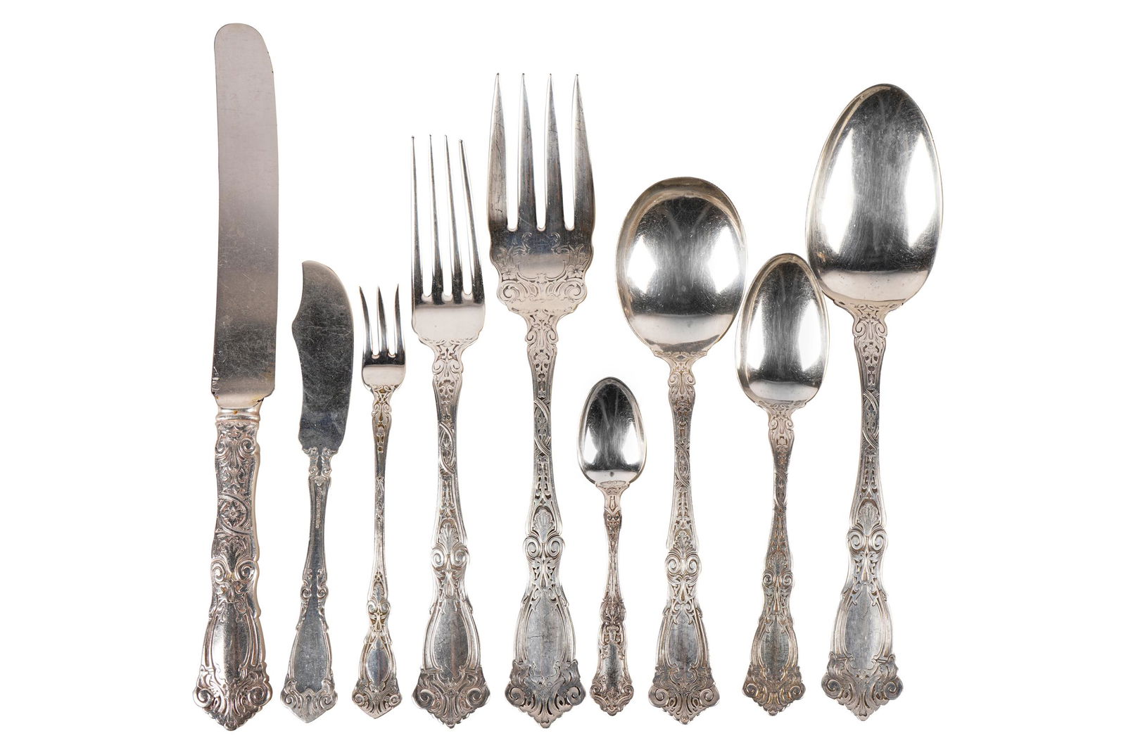 AMERICAN STERLING SILVER FLATWARE SERVICE (1 of 8)