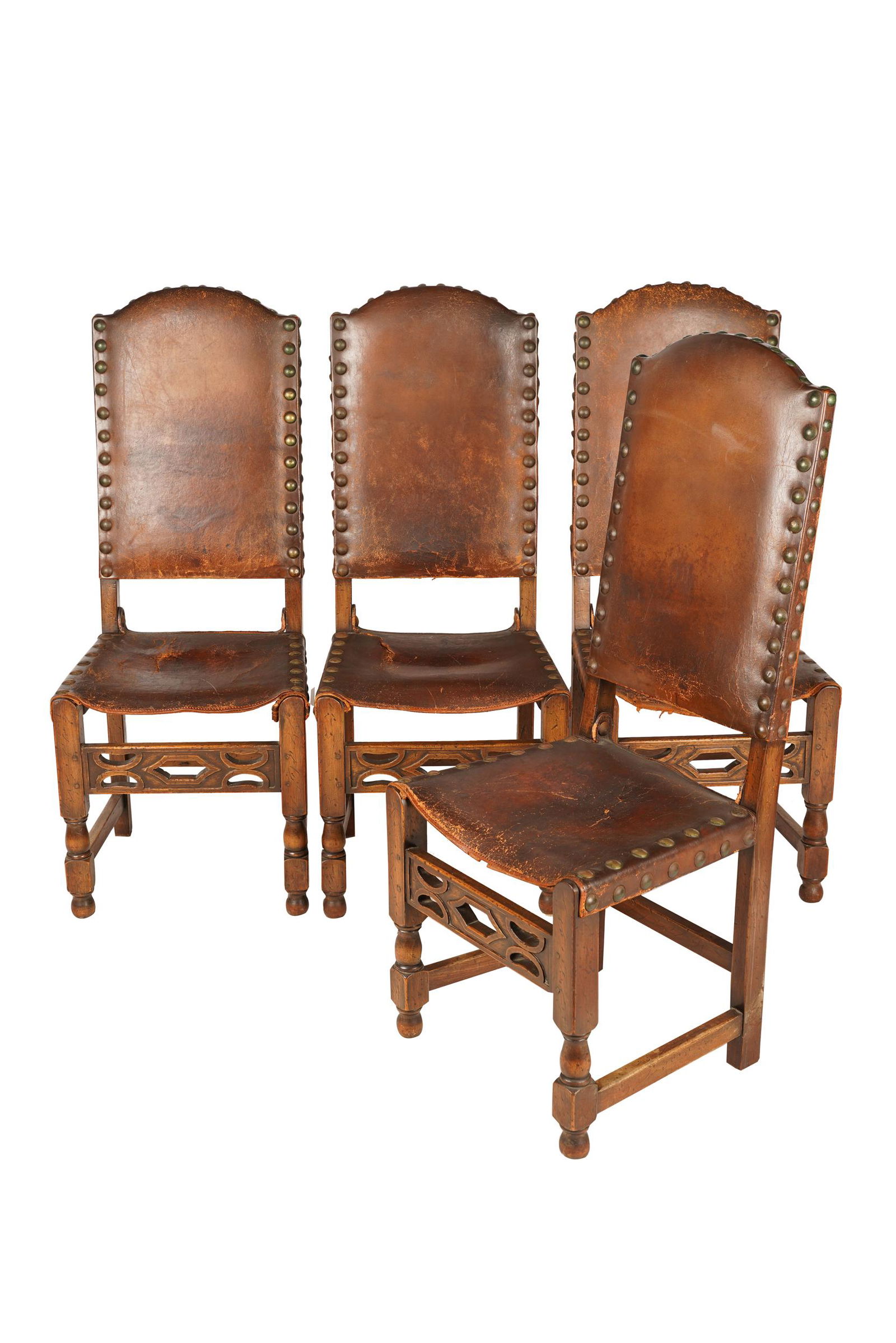 FOUR SPANISH REVIVAL STYLE WALNUT CHAIRS (1 of 12)