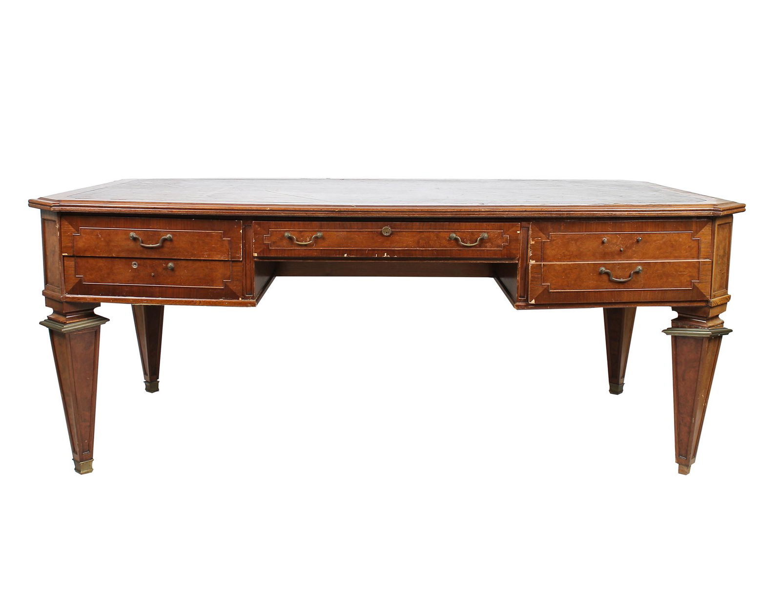 ITALIAN NEOCLASSICAL STYLE WALNUT VENEER DESK (1 of 10)