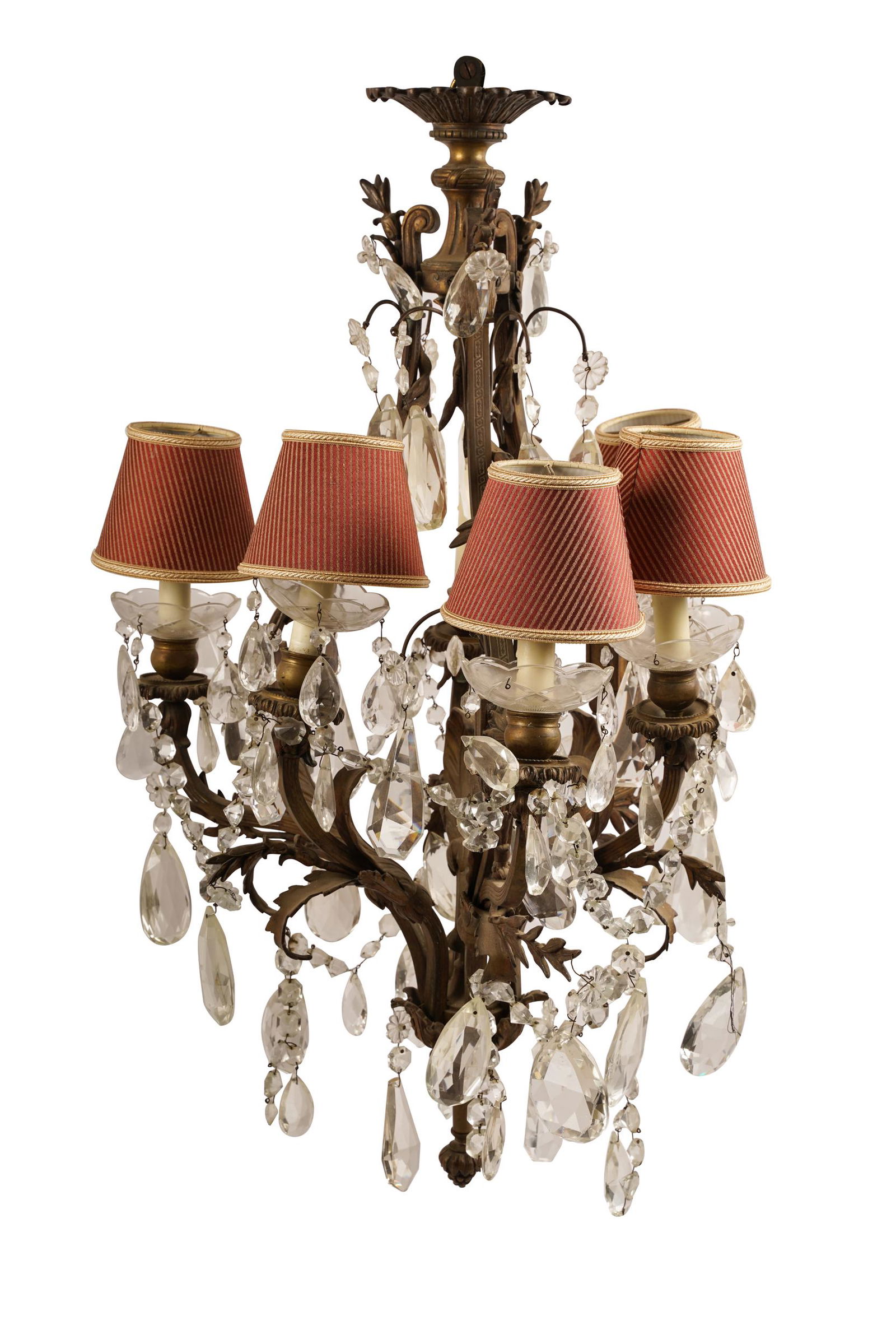 FRENCH BRONZE & CRYSTAL CHANDELIER (1 of 9)