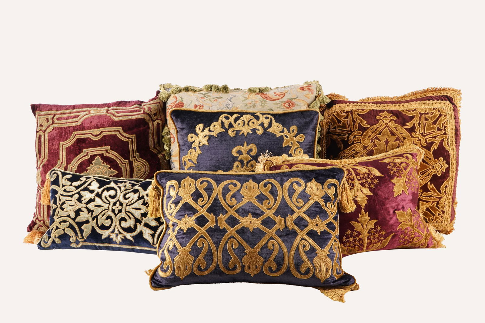 COLLECTION OF EMBROIDERED THROW PILLOWS (1 of 12)