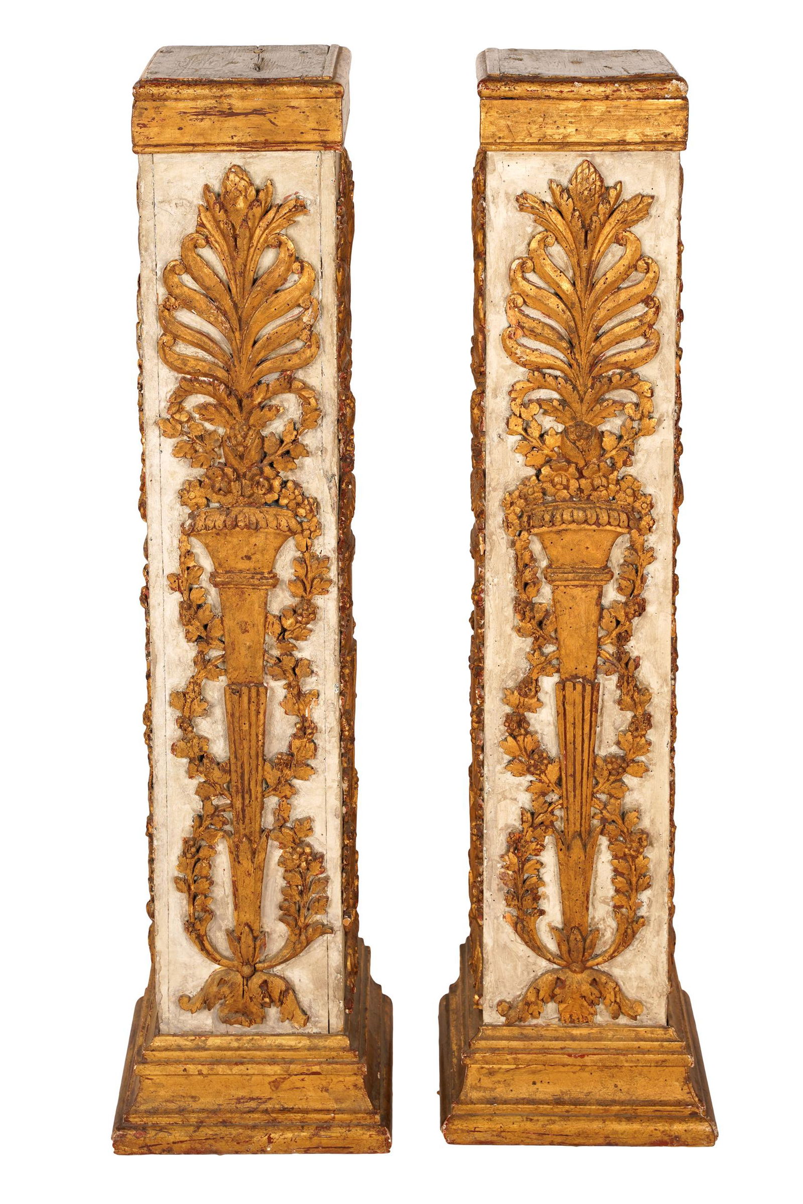 PAIR OF VENETIAN CARVED & POLYCHROME PEDESTALS (1 of 8)