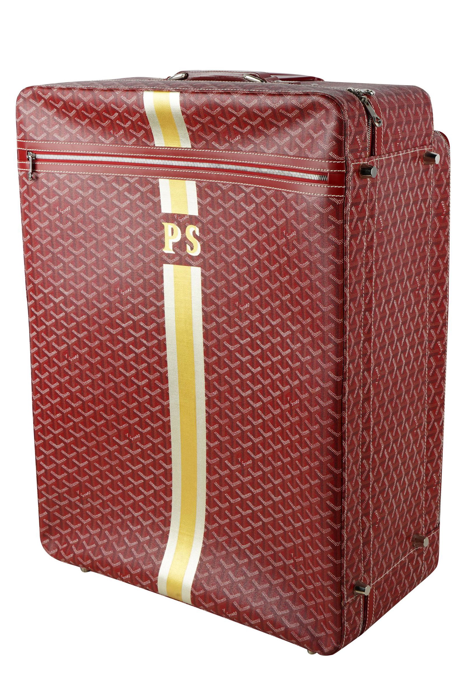 BURGUNDY GOYARD SUITCASE (1 of 8)