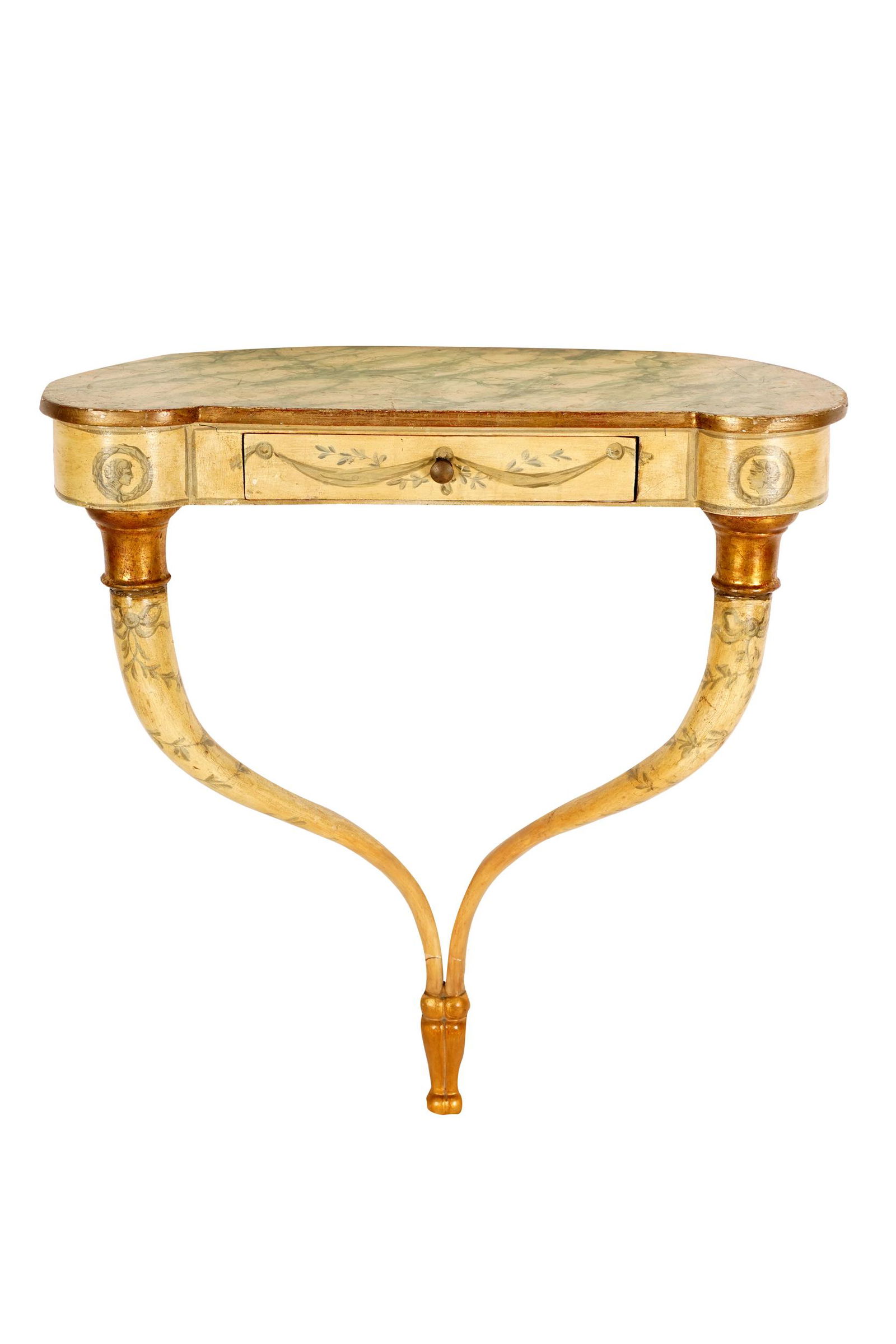 NEOCLASSIC STYLE PAINTED & PARCEL GILT WALL CONSOLE (1 of 5)