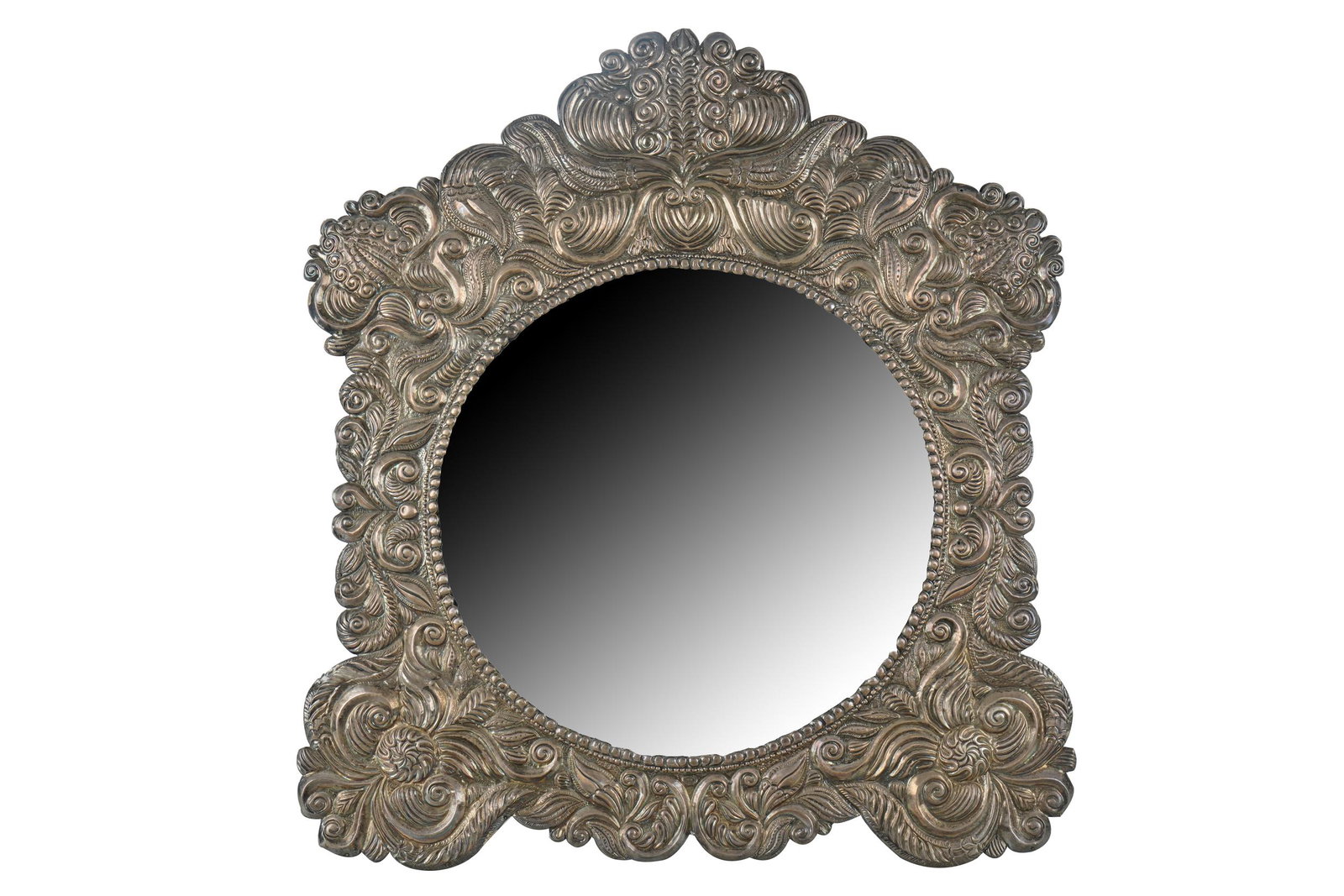 STERLING MIRROR: marked .925 sterling 25 x 23 inches