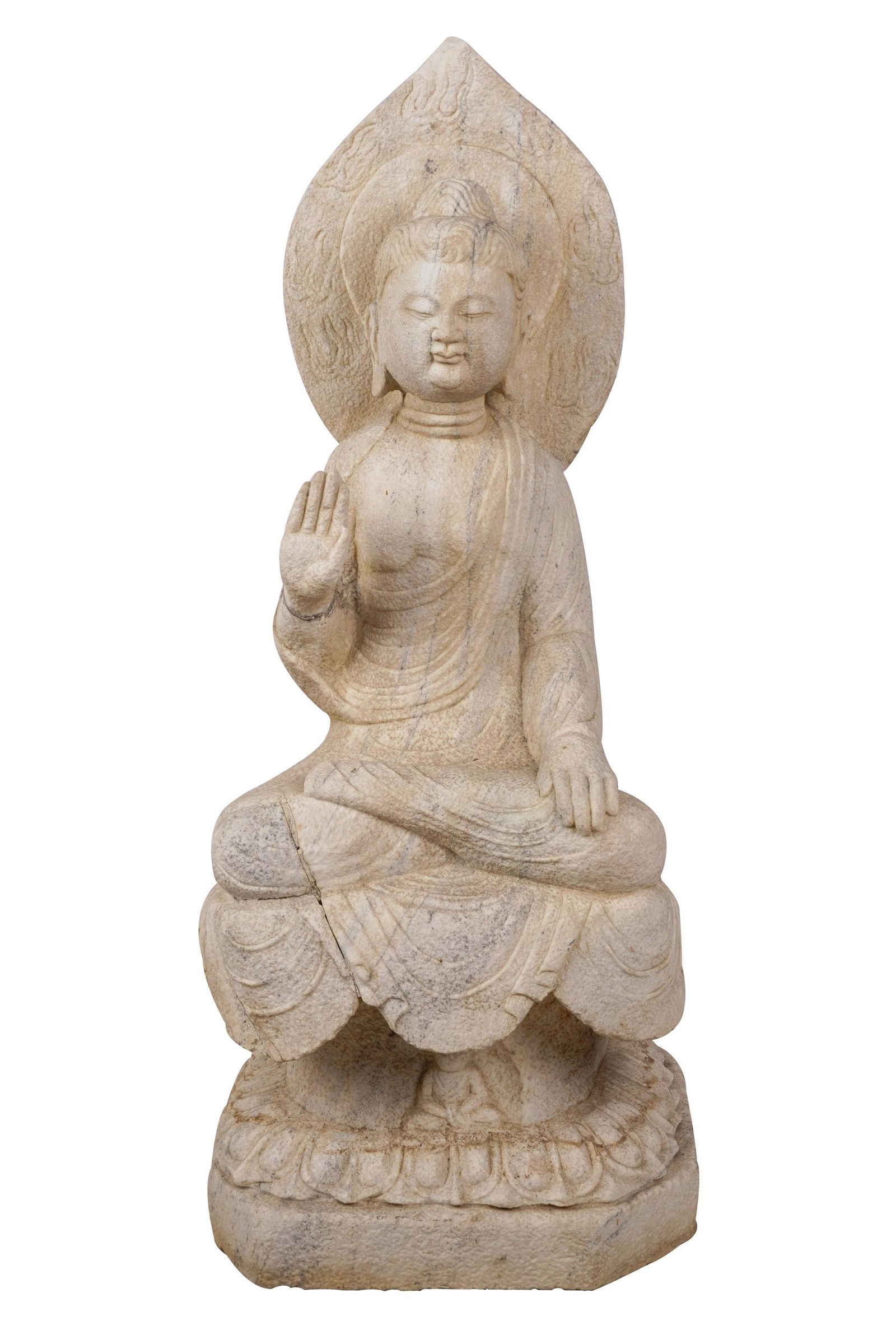 STONE SEATED CHINESE BUDDHA FIGURE (1 of 10)