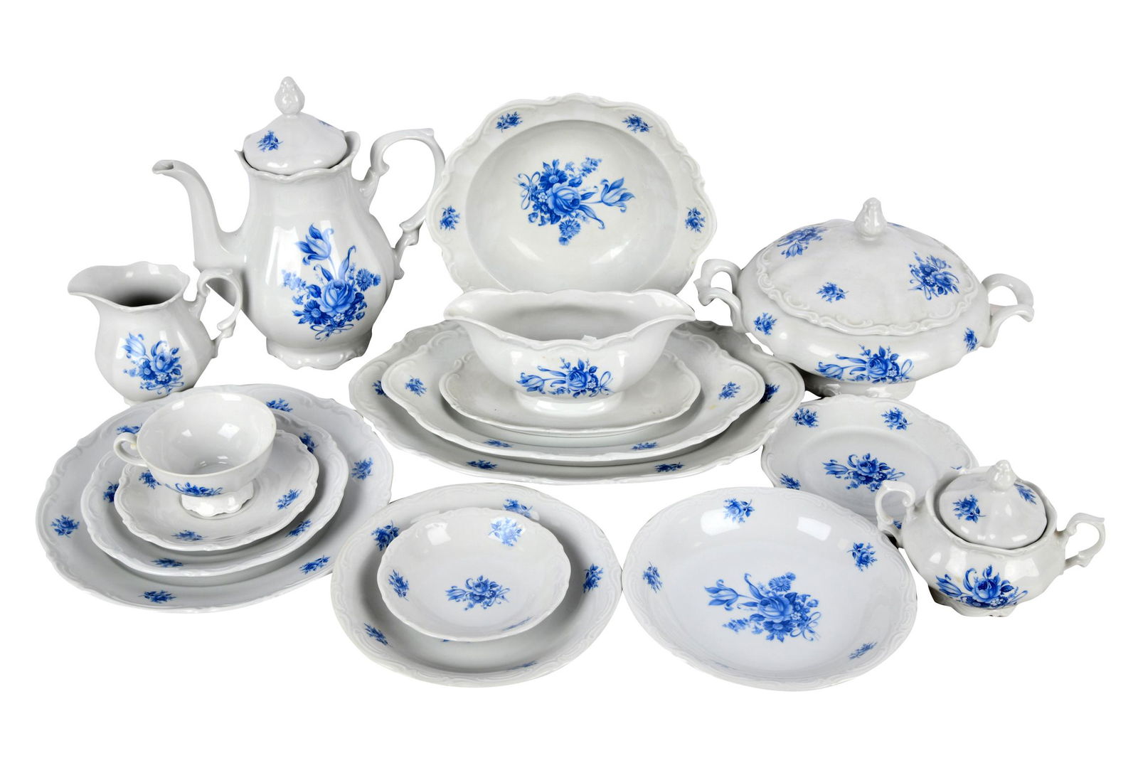 SET OF MITTERTEICH "MEISSEN BLUE" DISHES (1 of 16)