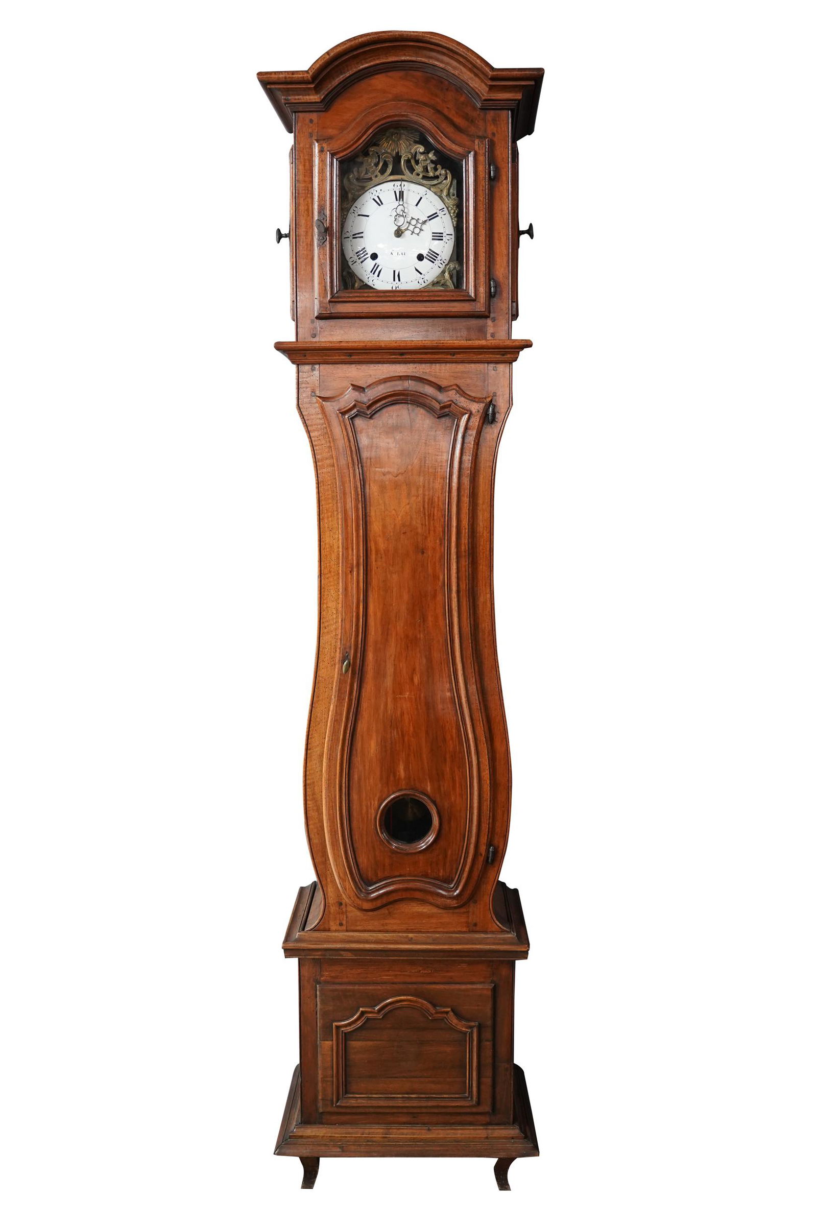 COUNTRY FRENCH FRUITWOOD TALL CASE CLOCK (1 of 11)