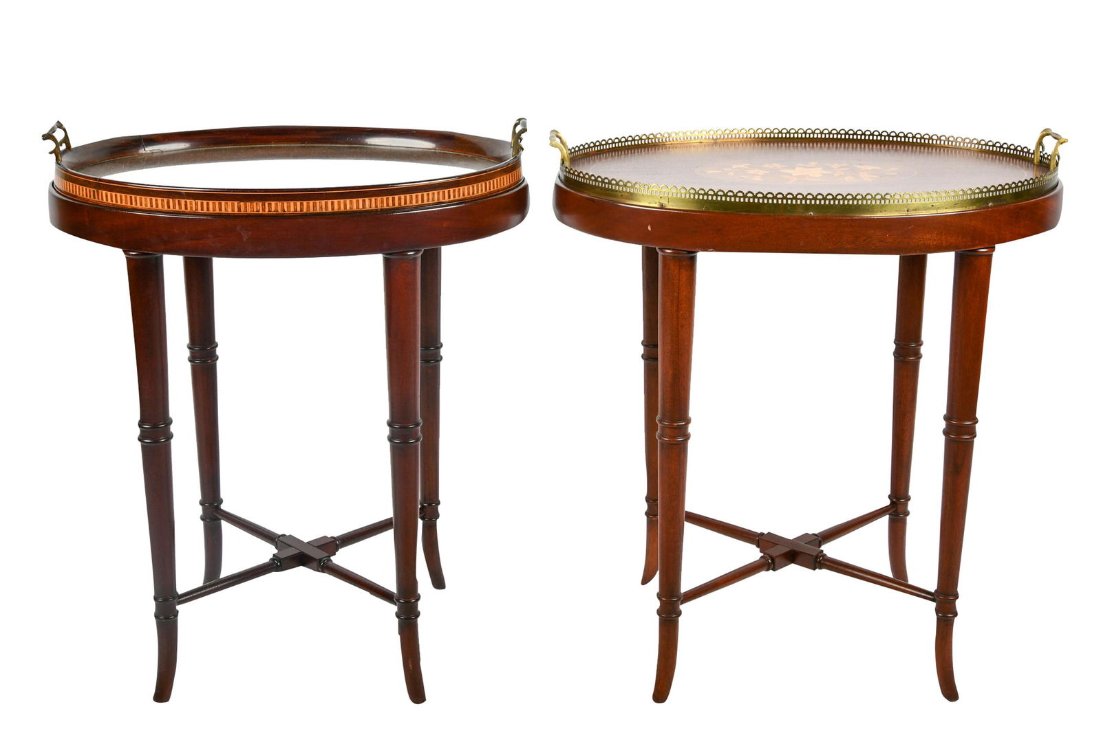 TWO INLAID END TABLES (1 of 10)