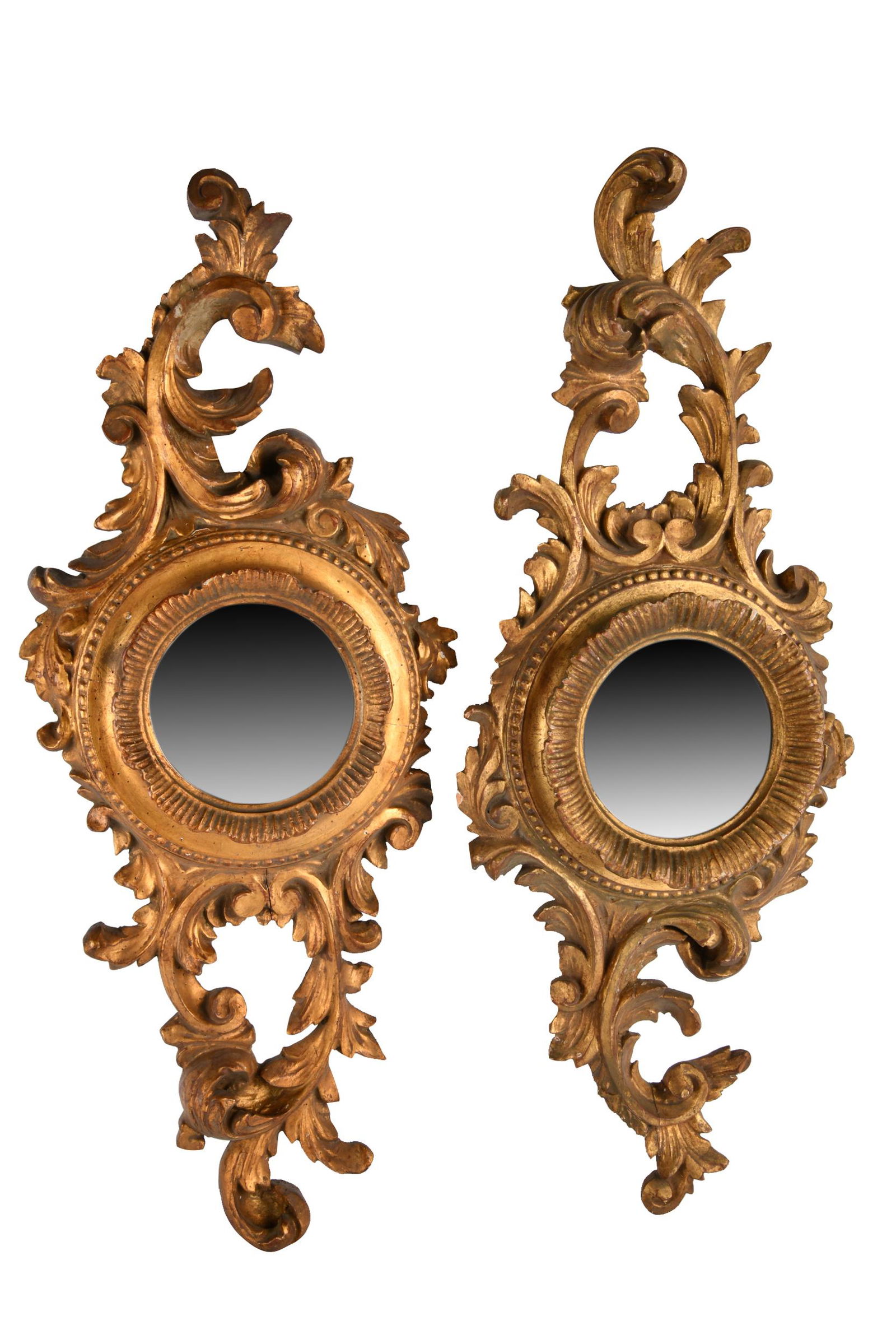 PAIR OF ROCOCO STYLE GILTWOOD WALL MIRRORS (1 of 6)