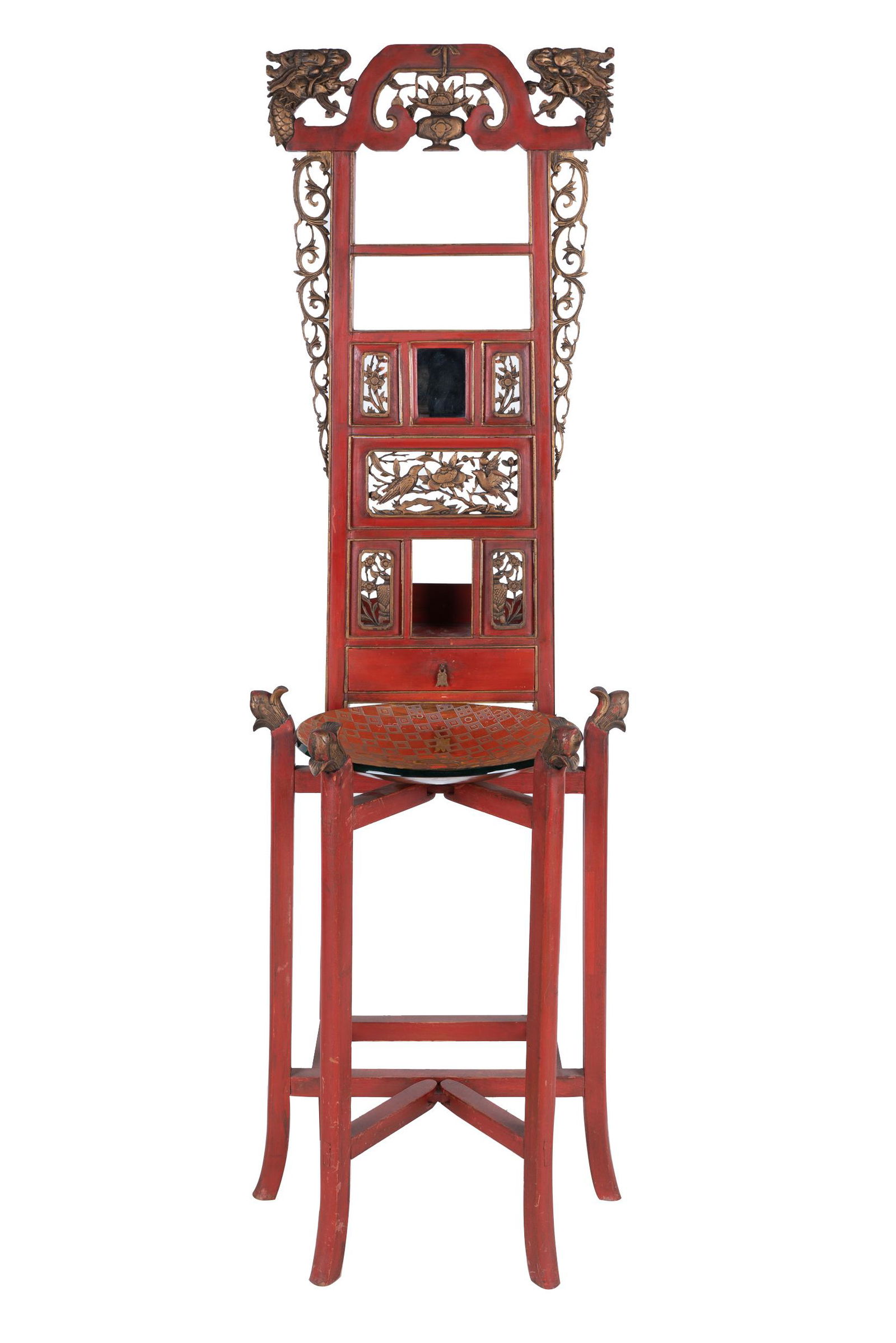 RED LACQUERED WASH STAND (1 of 12)