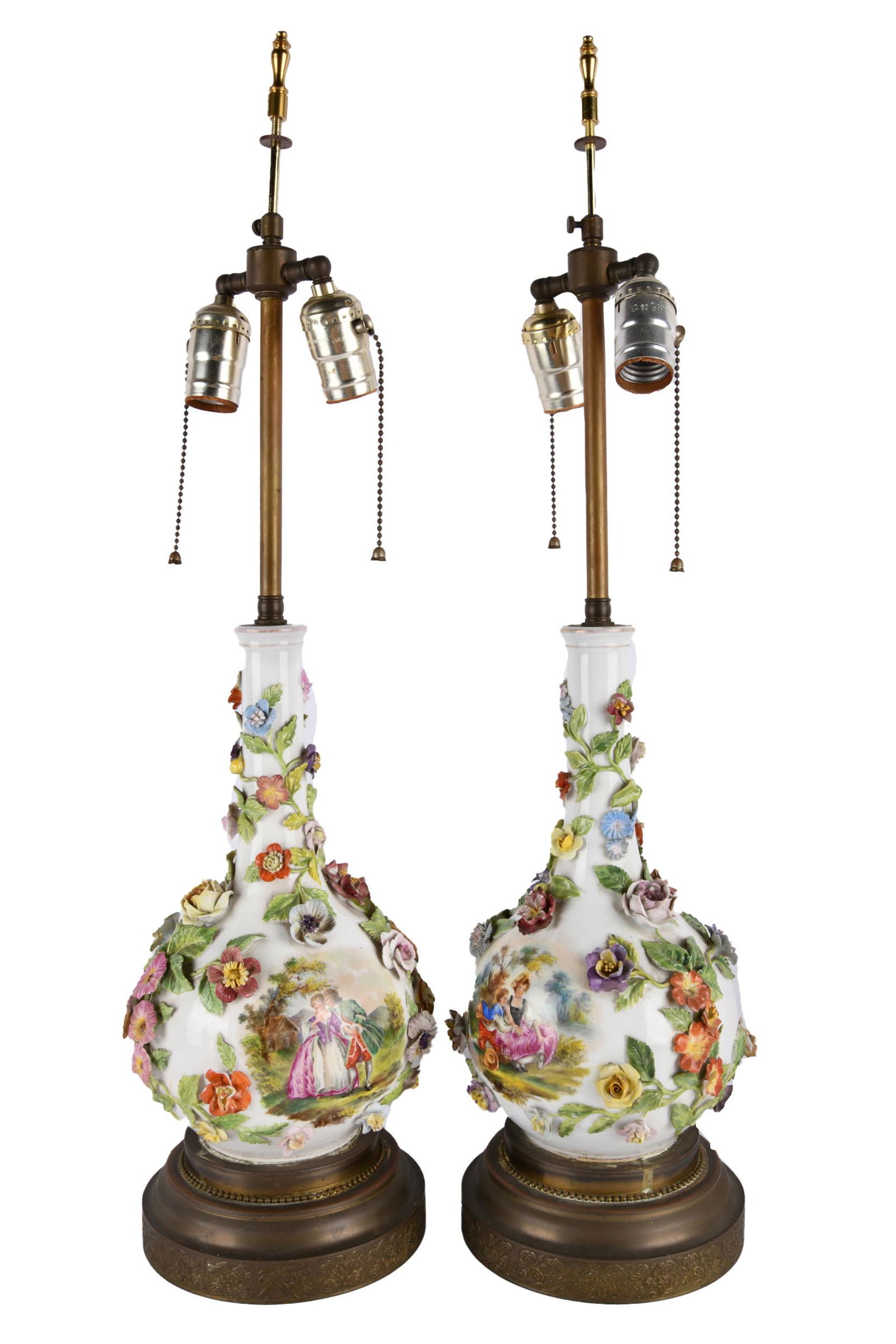 PAIR OF CONTINENTAL PORCELAIN VASES (1 of 9)