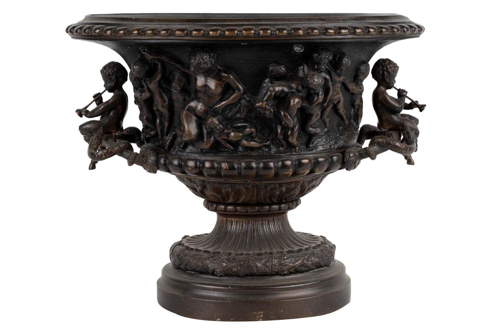 CLASSICAL STYLE  PATINATED BRONZE URN (1 of 9)