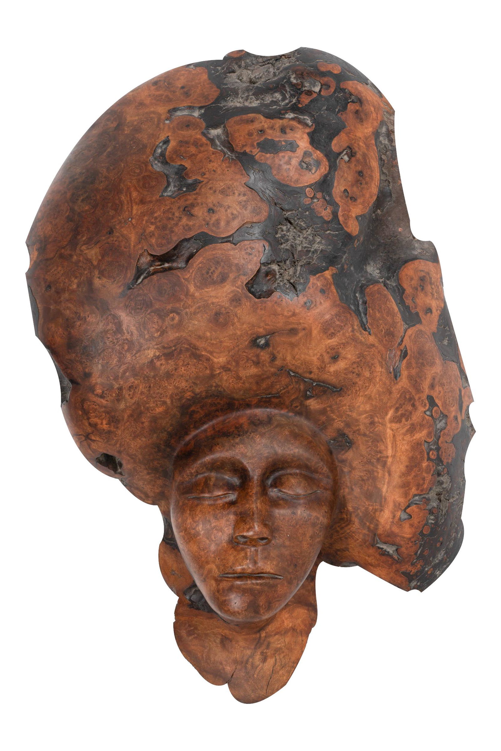 CARVED ROOT WOOD PLAQUE (1 of 6)