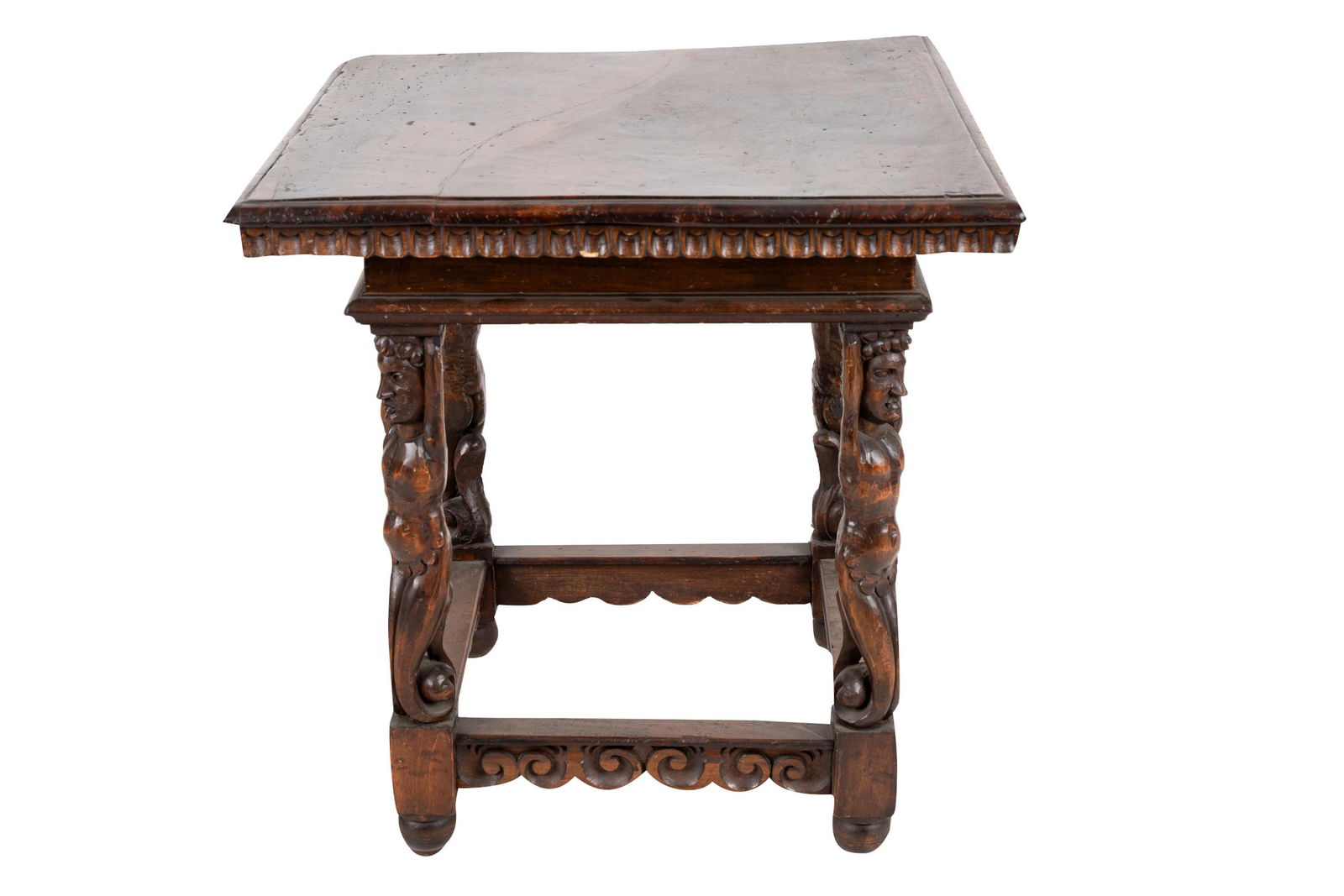 RENAISSANCE STYLE CARVED WALNUT TABLE (1 of 7)